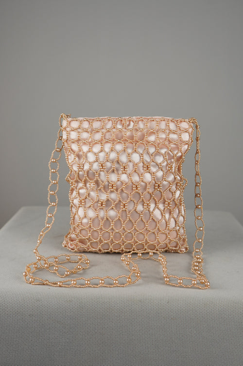 Borsetta vintage ricamata in perline
