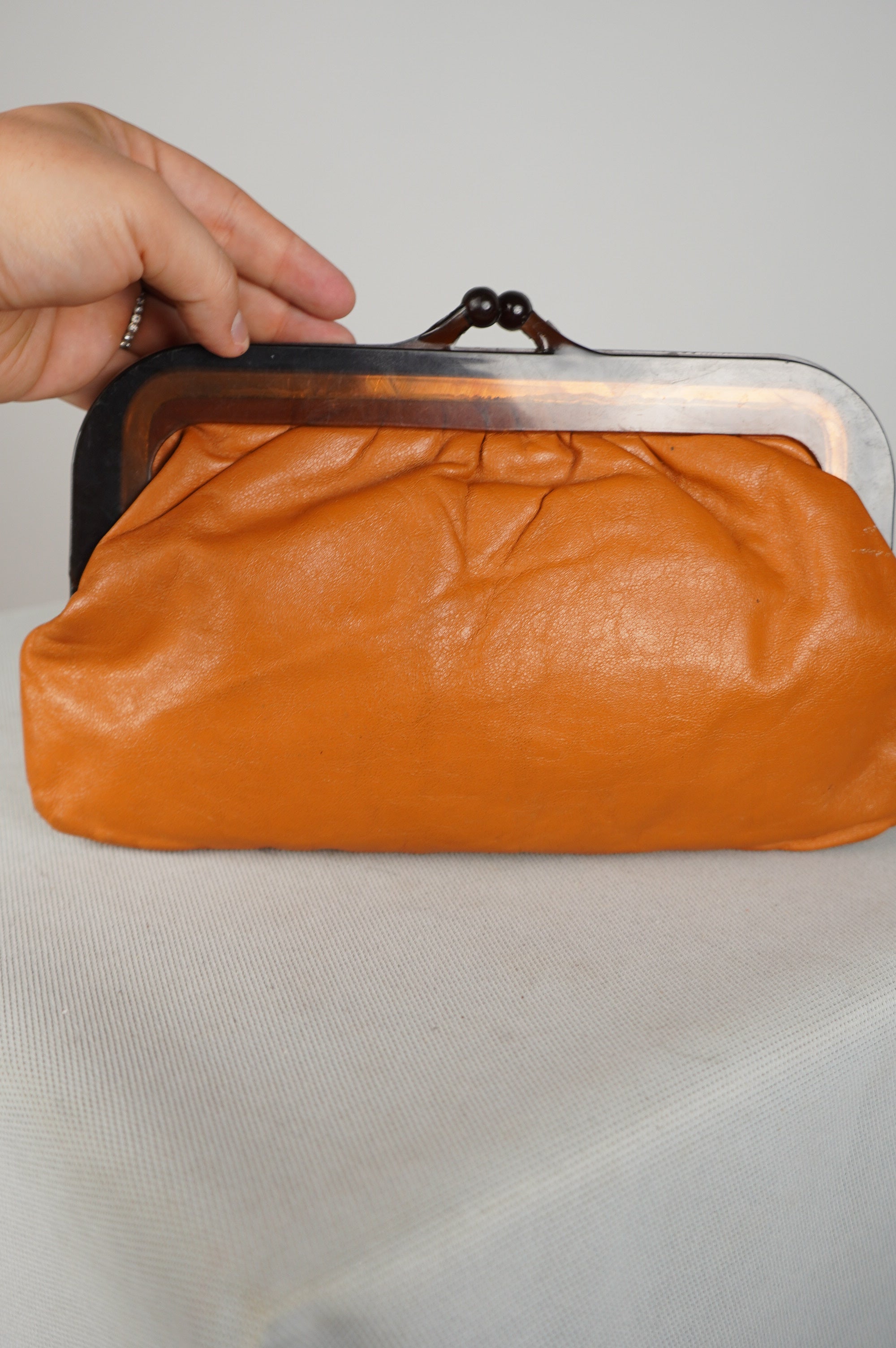 Pochette vintage in vera pelle