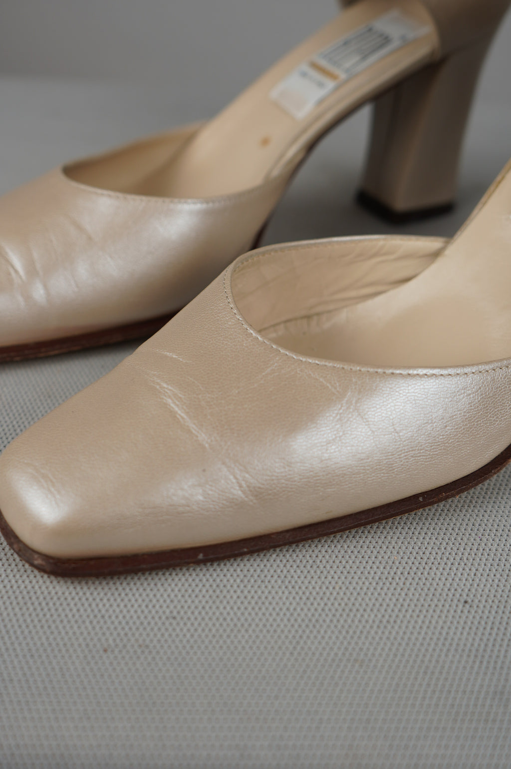 tacchi vintage punta quadra in vera pelle n 40