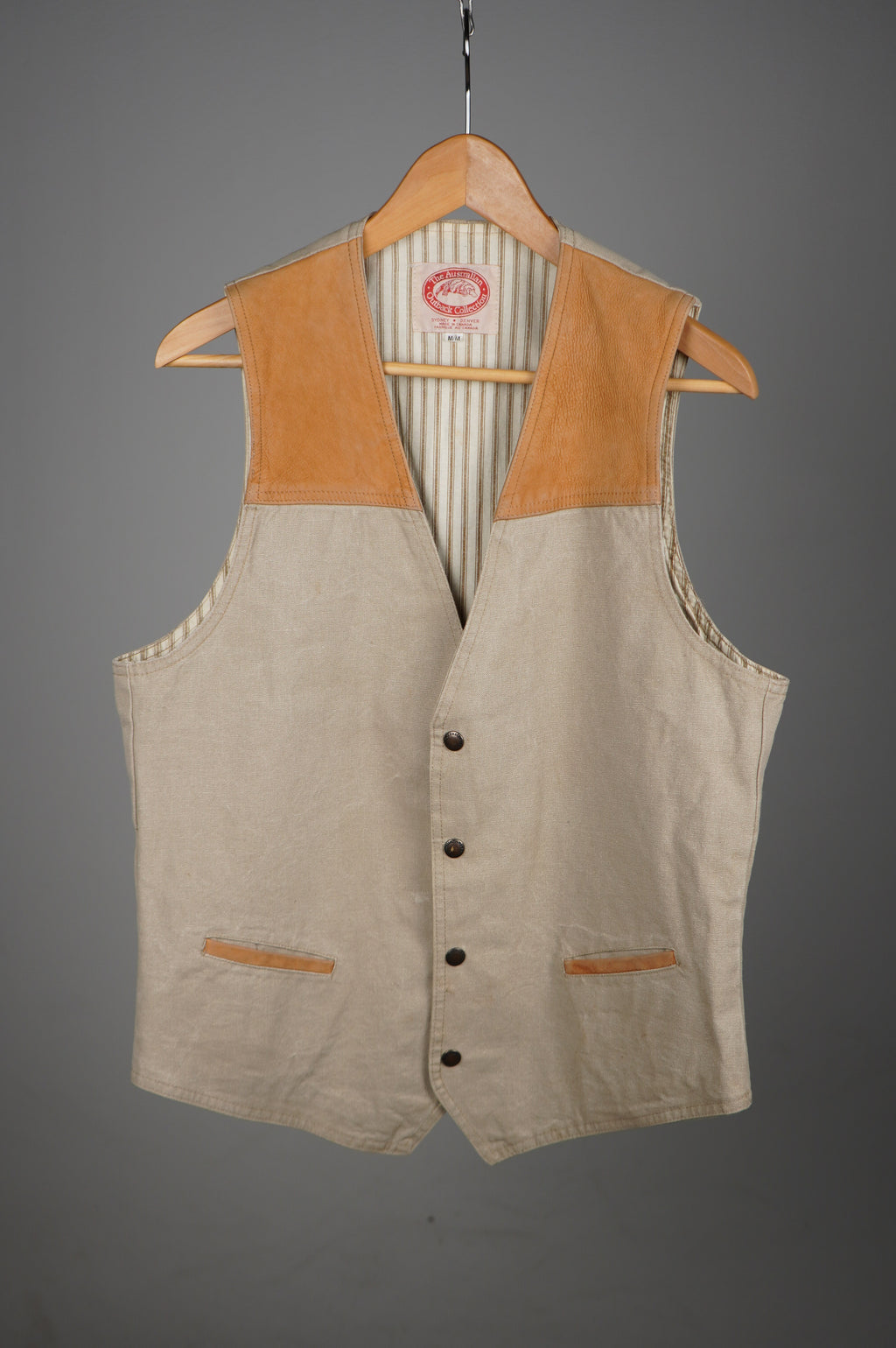 Gilet vintage con inserti in vera pelle