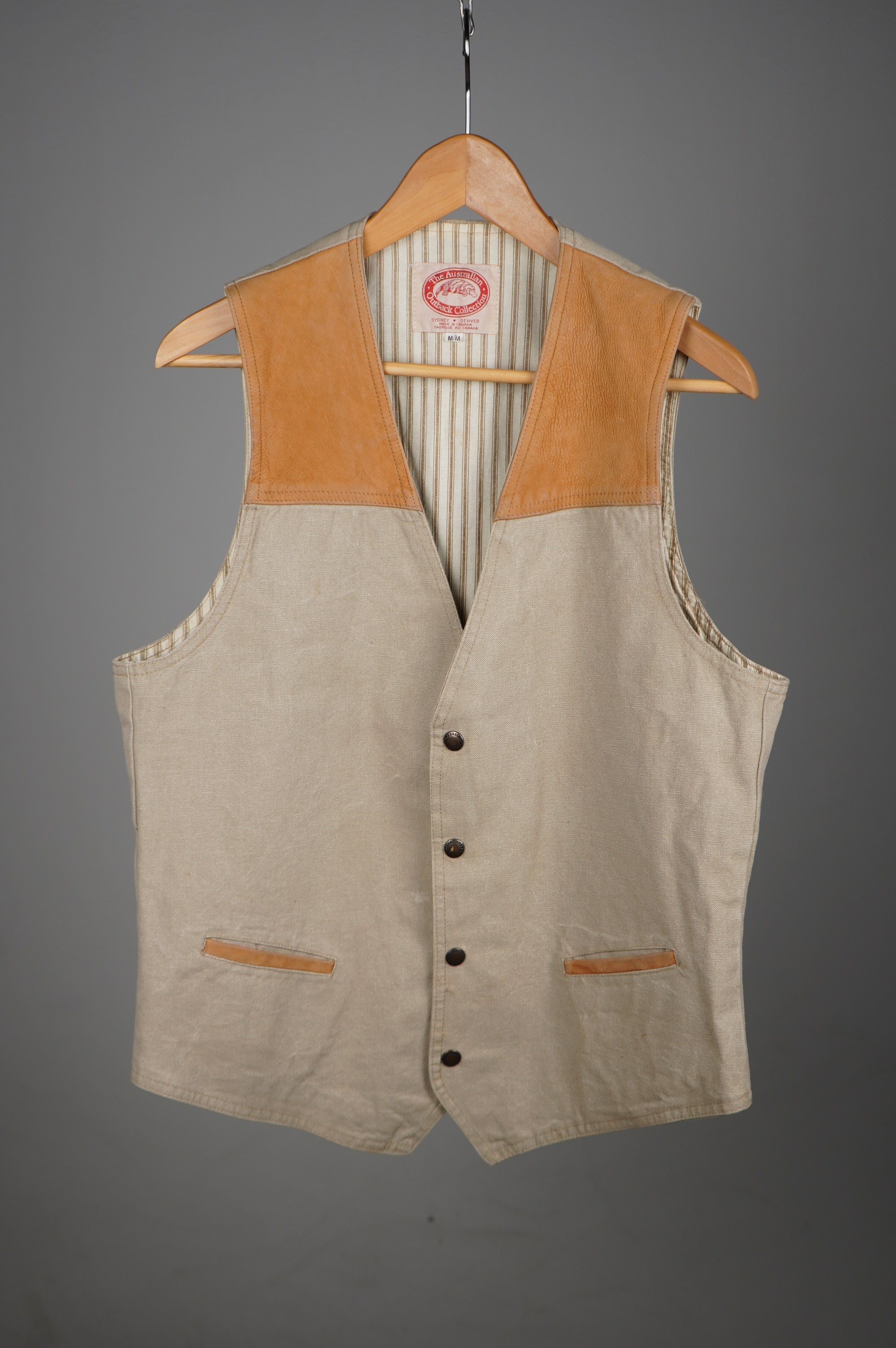 Gilet vintage con inserti in vera pelle
