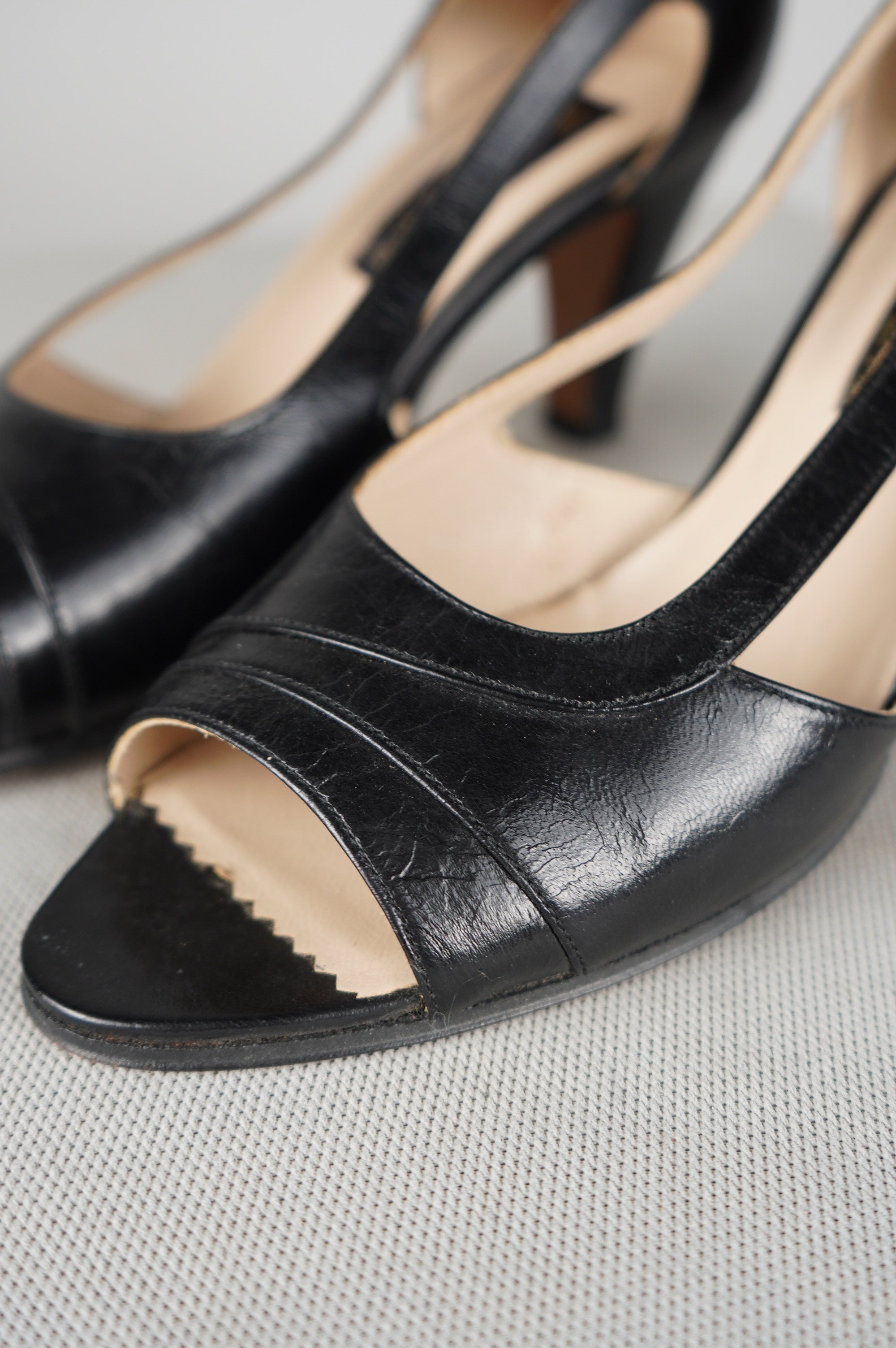 Tacchi vintage in vera pelle n 39