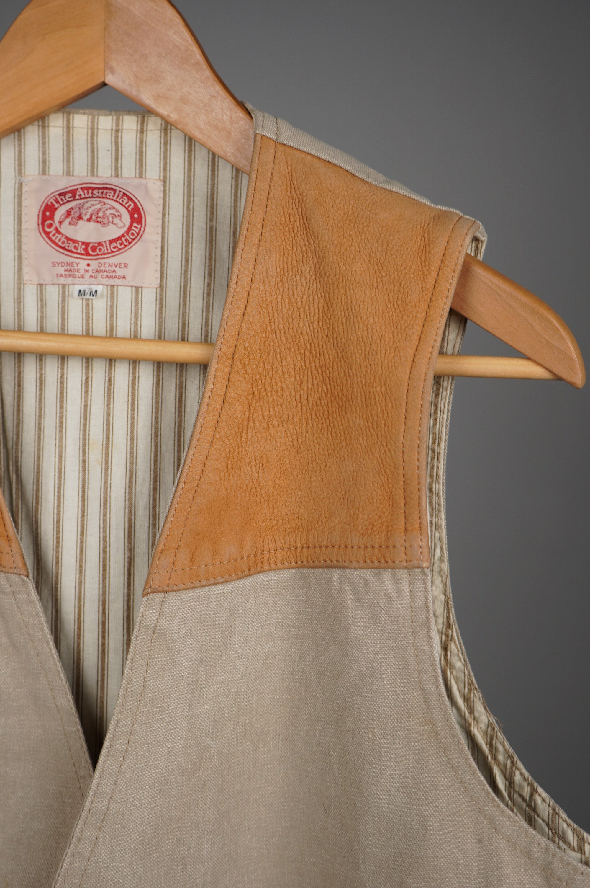 Gilet vintage con inserti in vera pelle