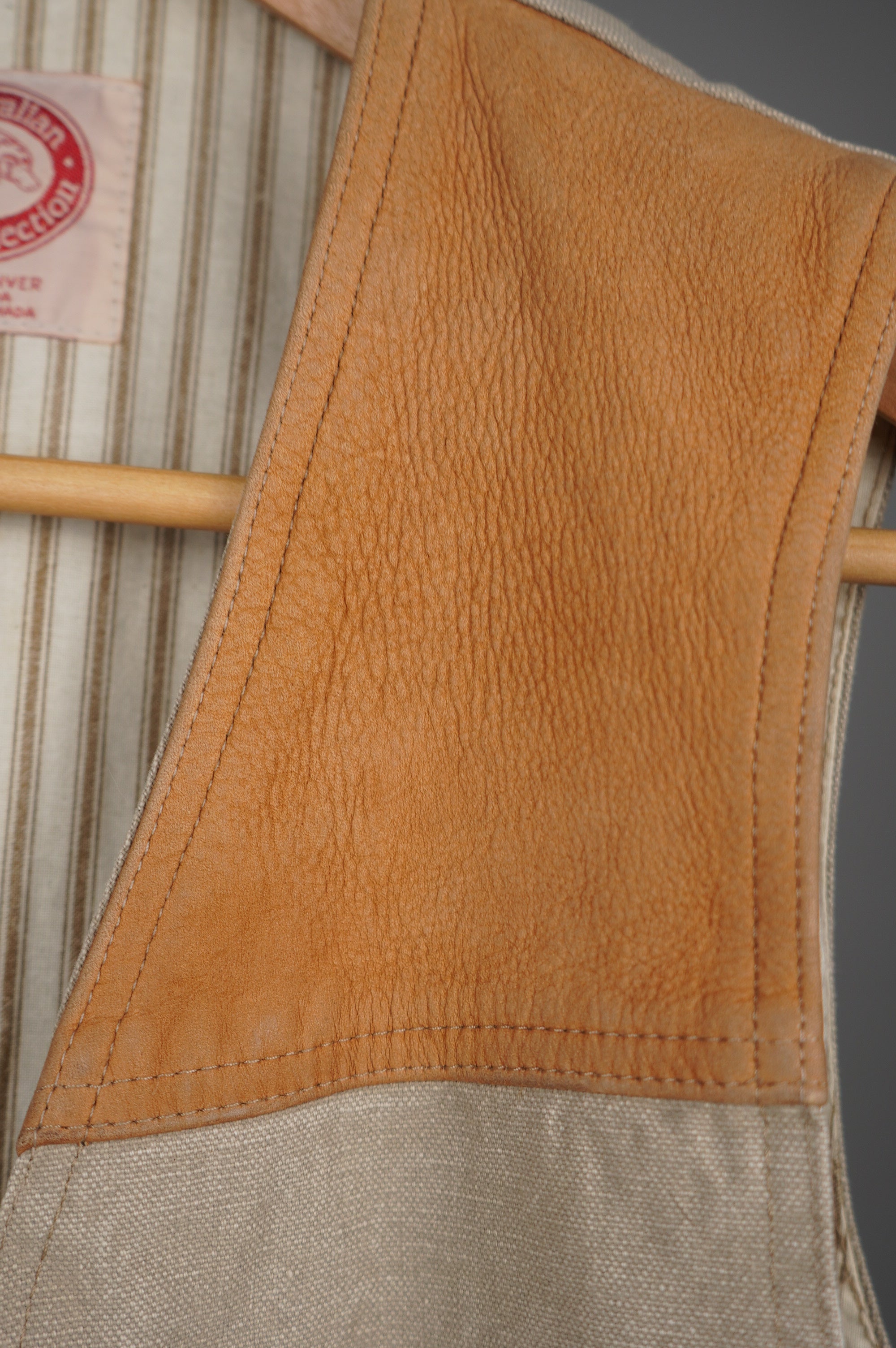 Gilet vintage con inserti in vera pelle