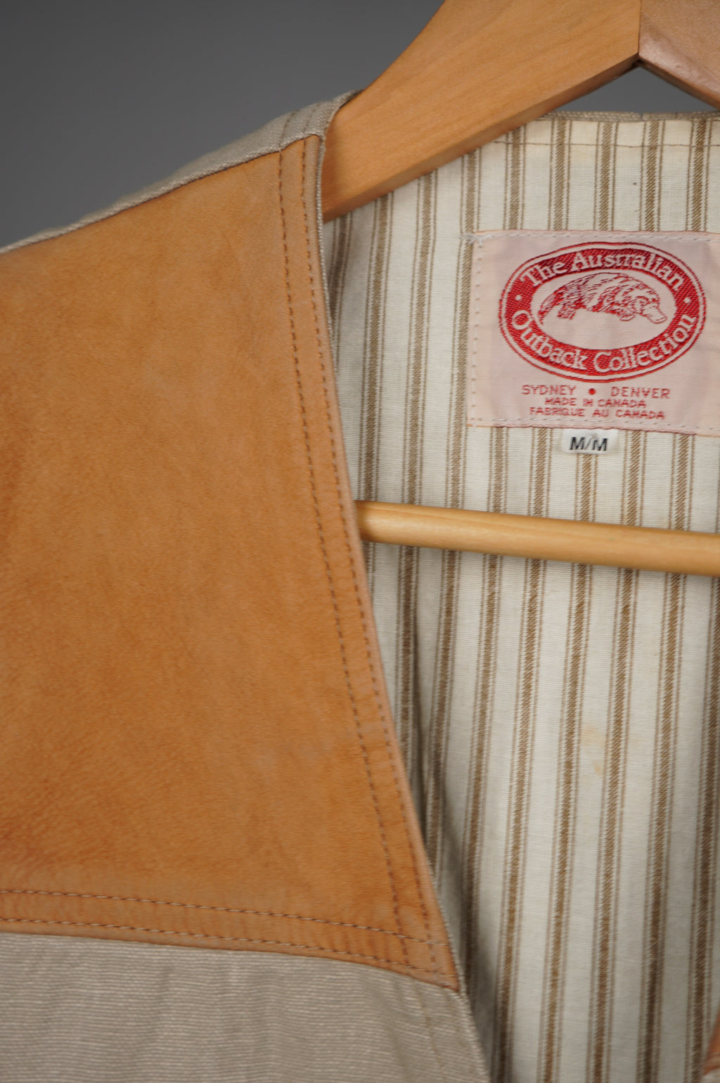 Gilet vintage con inserti in vera pelle