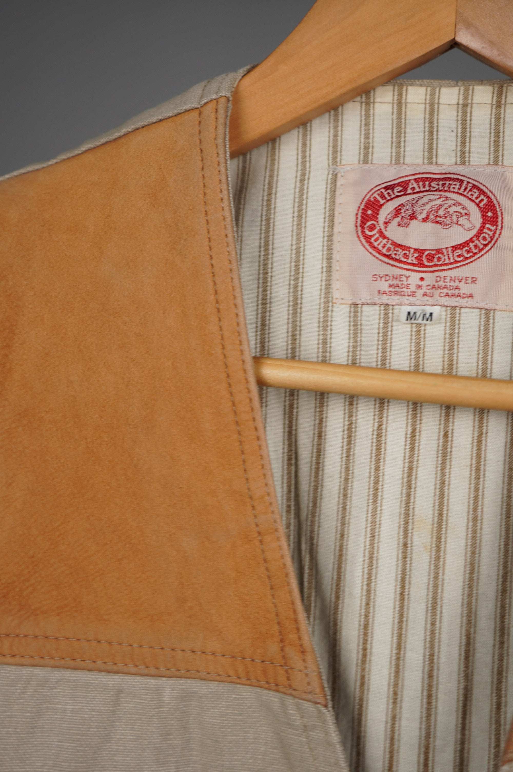 Gilet vintage con inserti in vera pelle