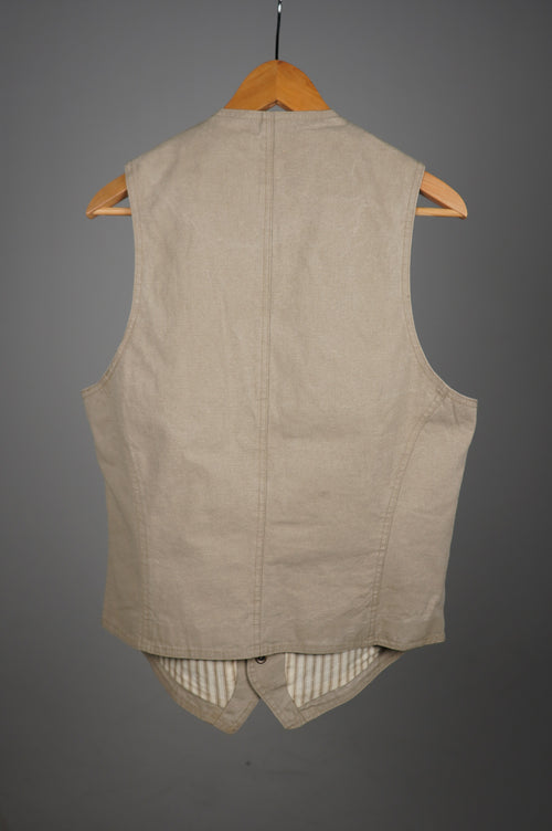 Gilet vintage con inserti in vera pelle
