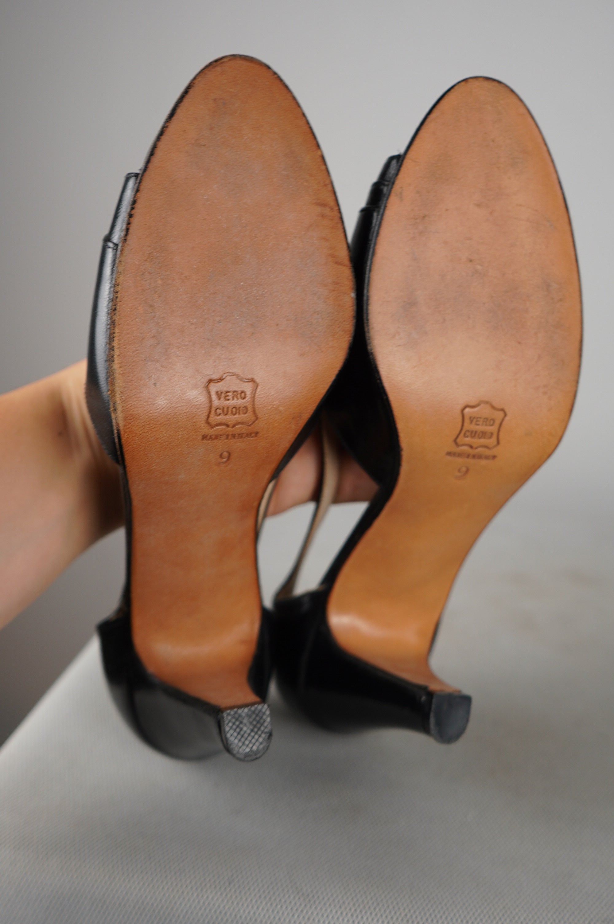 Tacchi vintage in vera pelle n 39