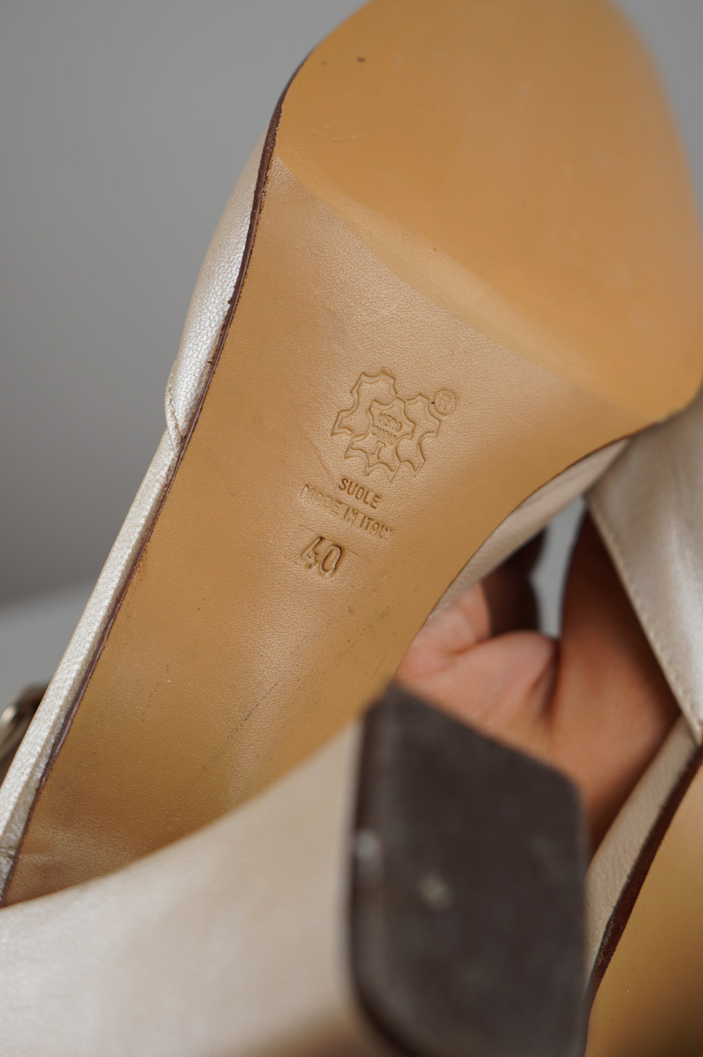 tacchi vintage punta quadra in vera pelle n 40