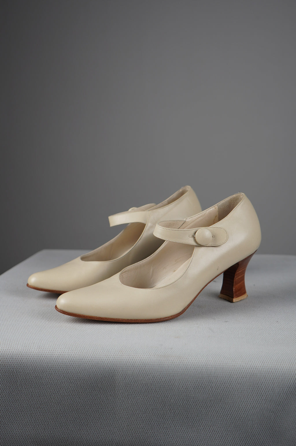 scarpe con tacco vintage in vera pelle n 35