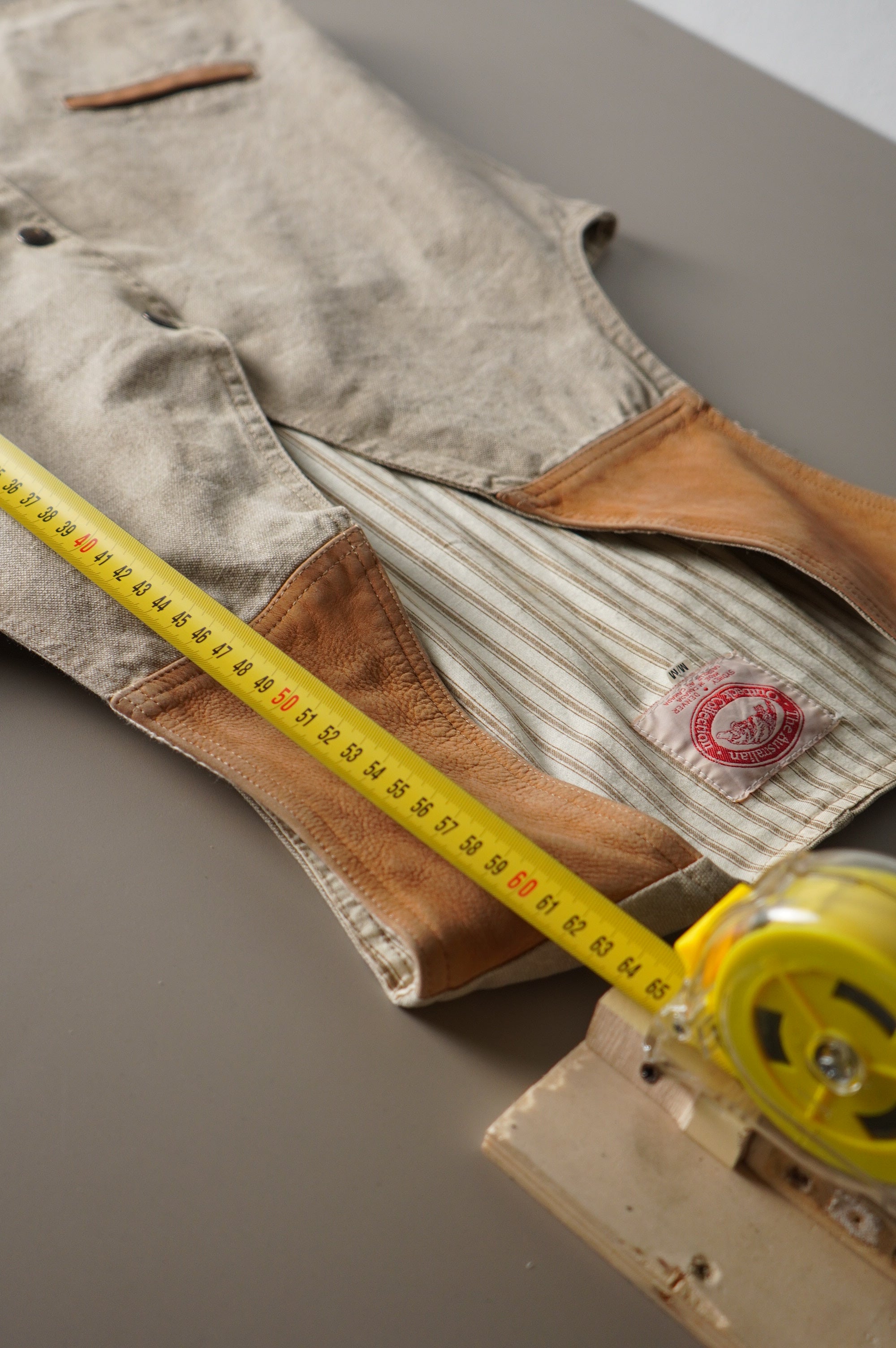 Gilet vintage con inserti in vera pelle