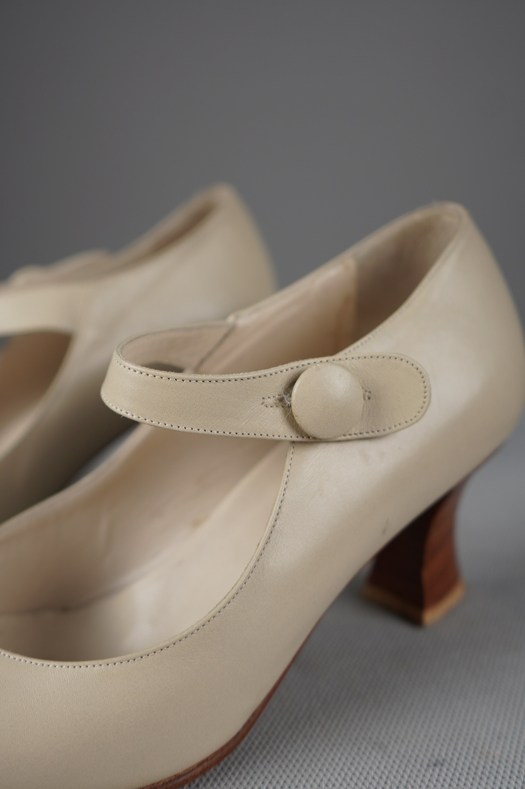 scarpe con tacco vintage in vera pelle n 35
