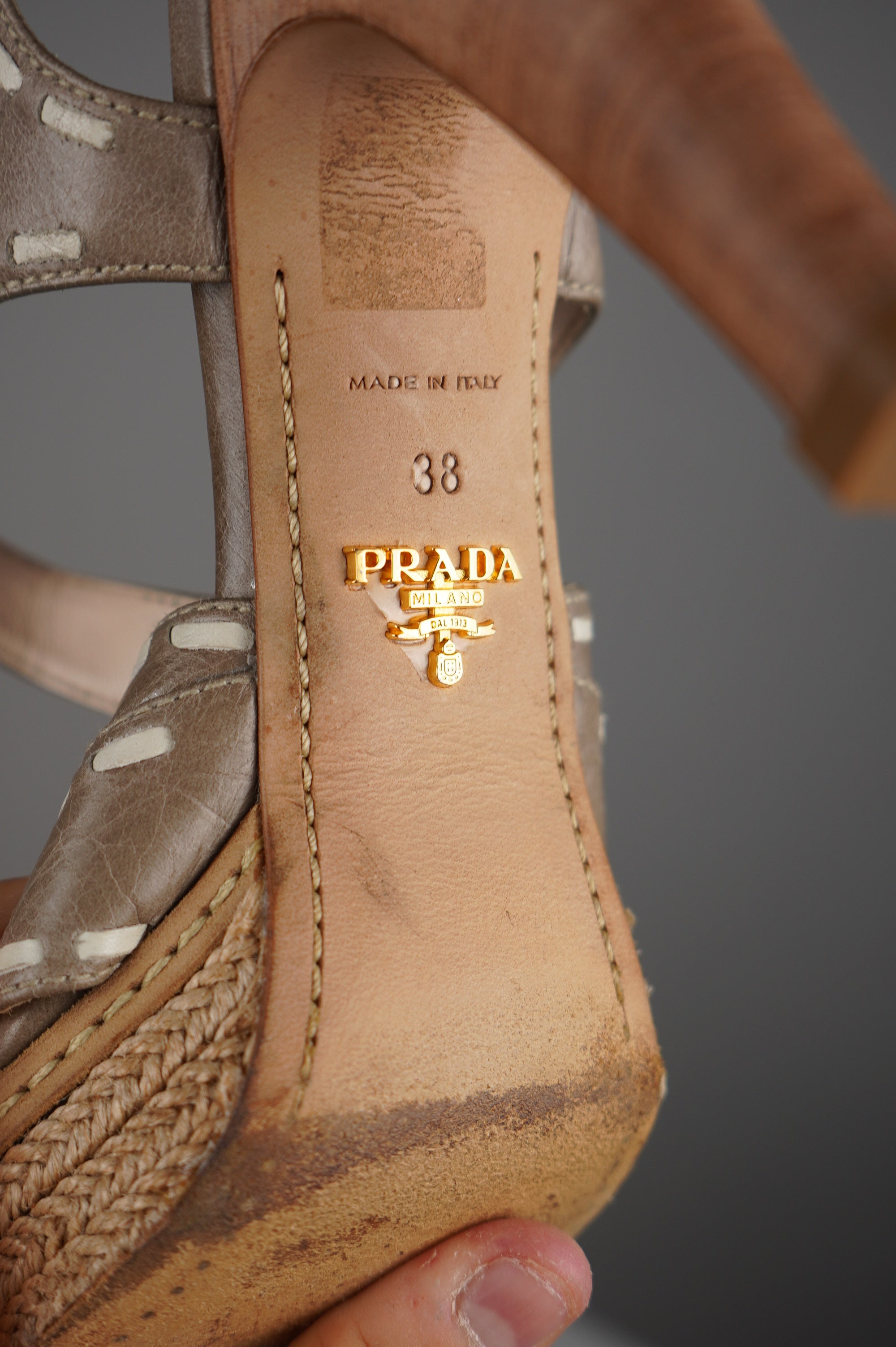 PRADA sandali con tacco n 38