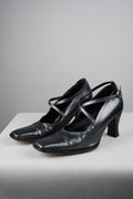tacchi vintage punta quadra in vera pelle n 38