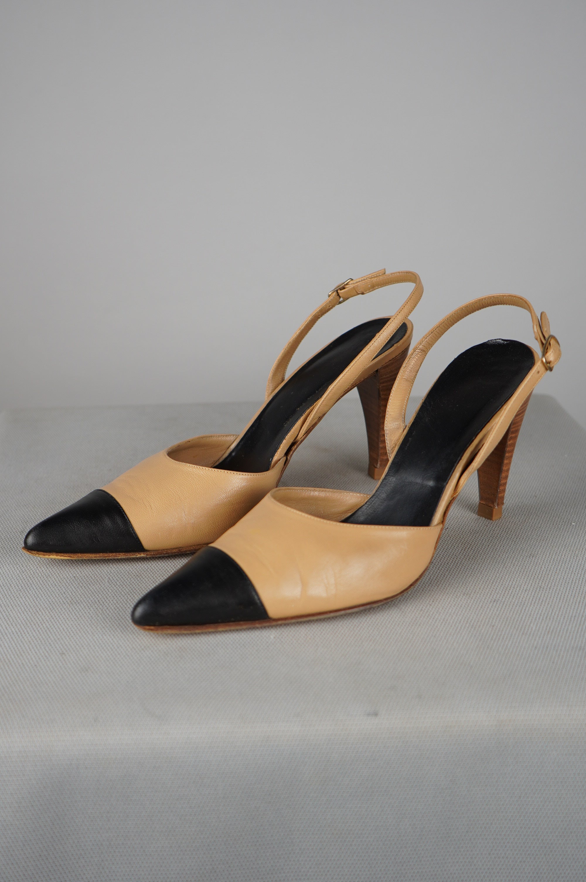 Slingback vintage in vera pelle n 37
