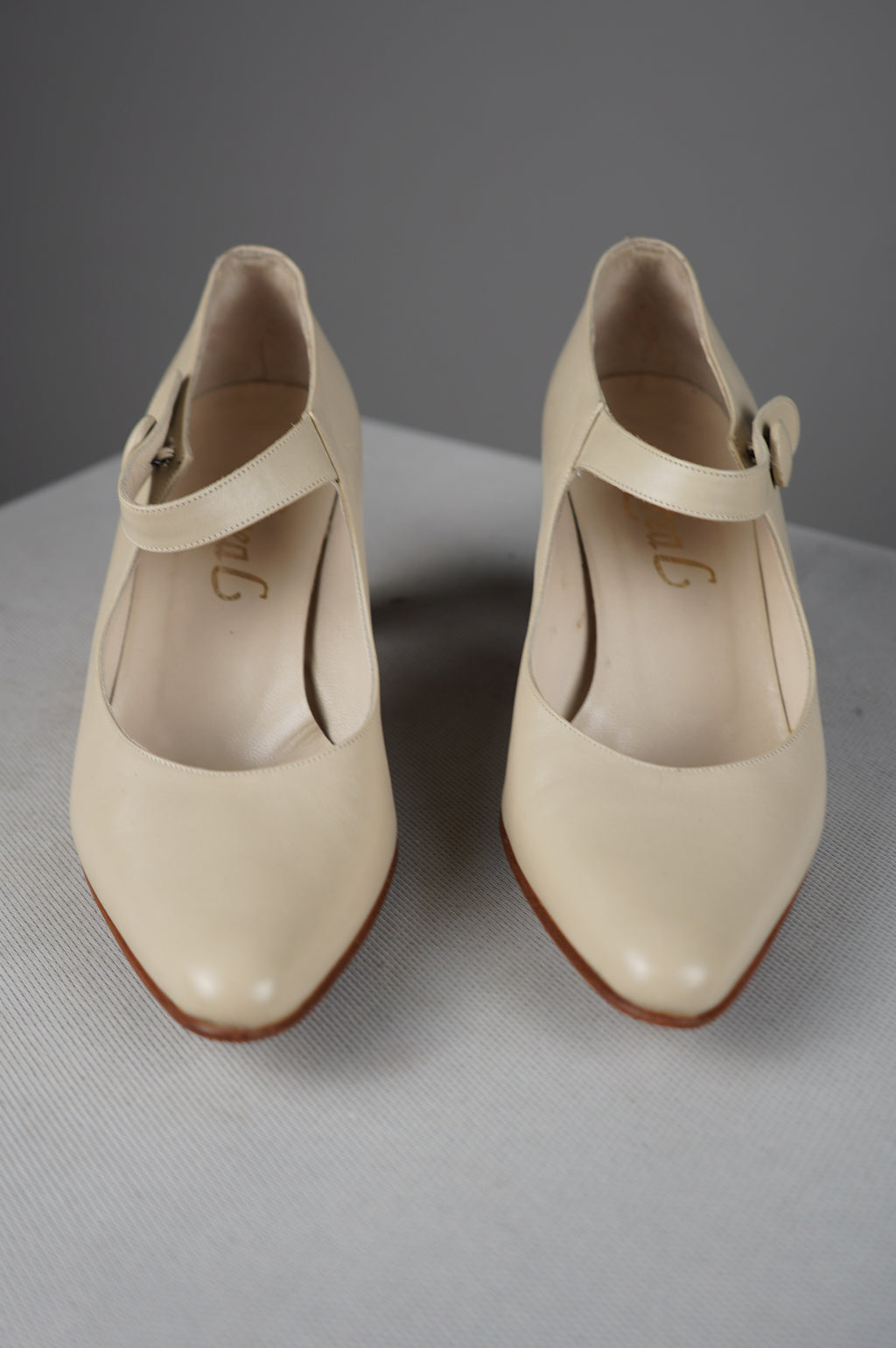 scarpe con tacco vintage in vera pelle n 35