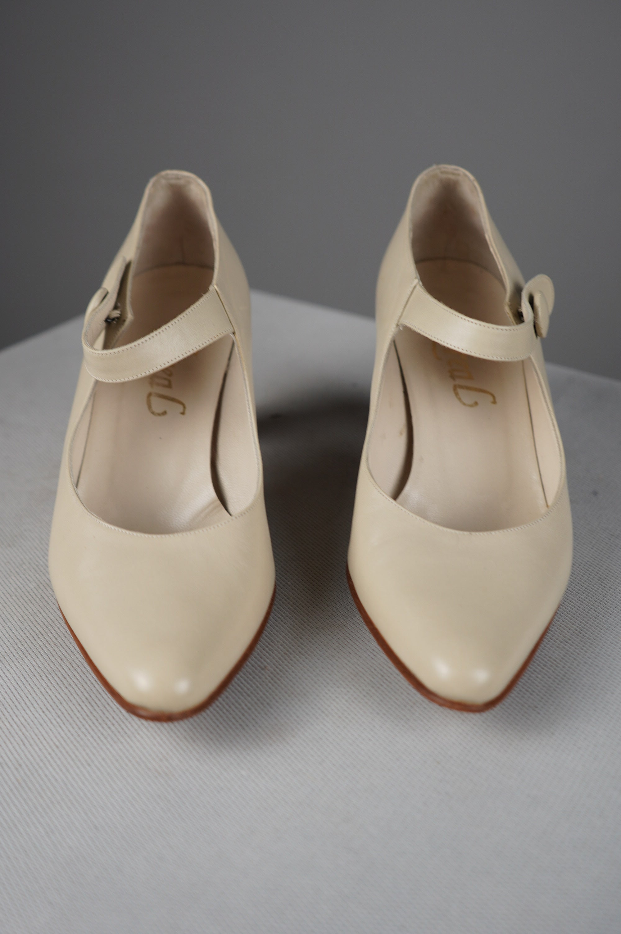 scarpe con tacco vintage in vera pelle n 35