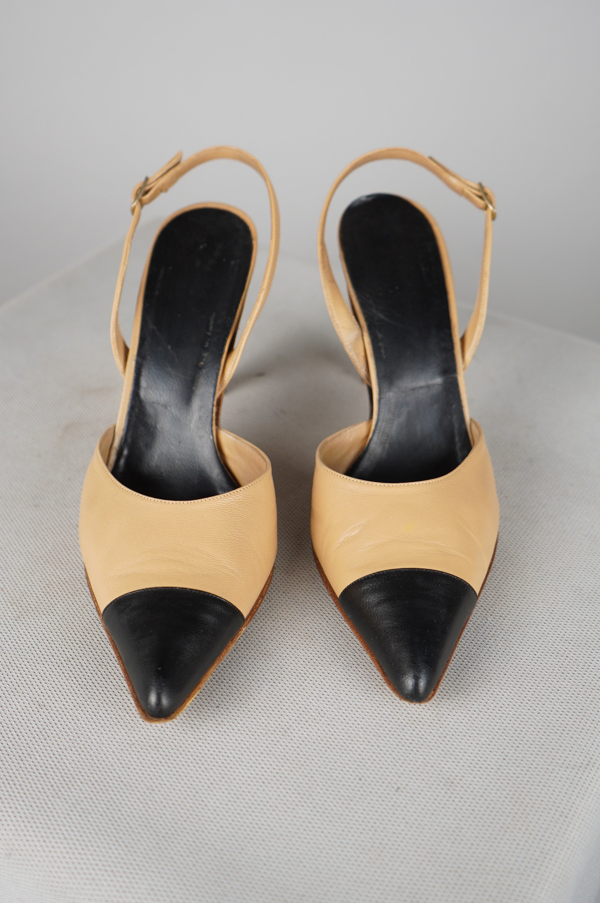 Slingback vintage in vera pelle n 37