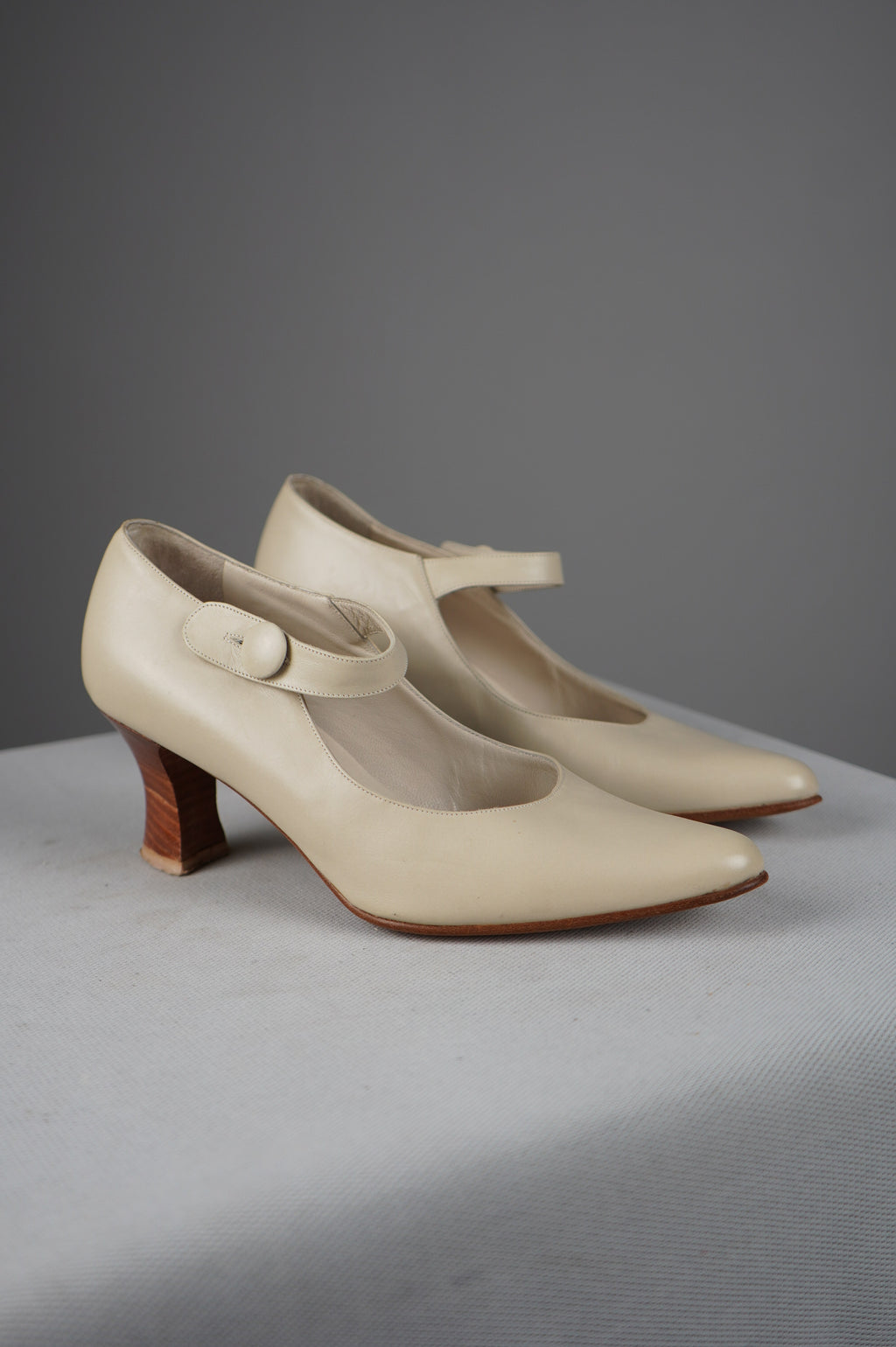scarpe con tacco vintage in vera pelle n 35