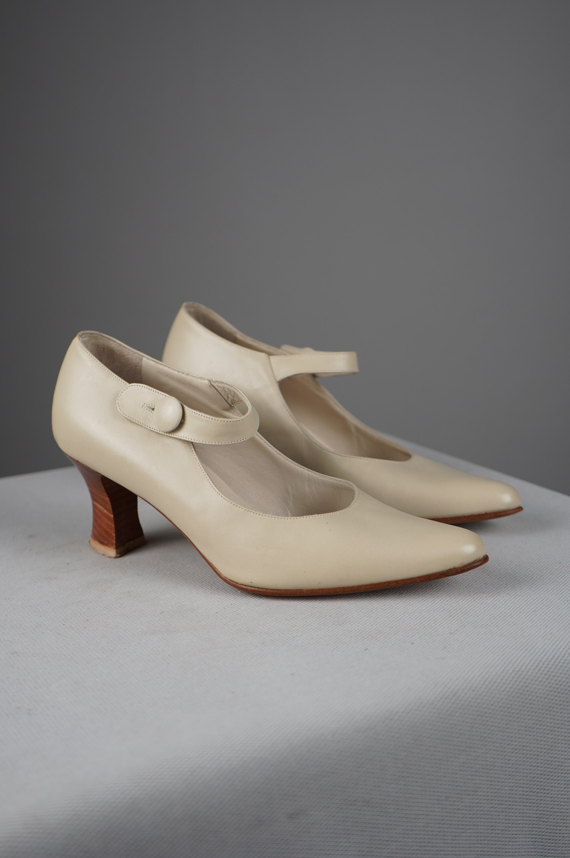 scarpe con tacco vintage in vera pelle n 35