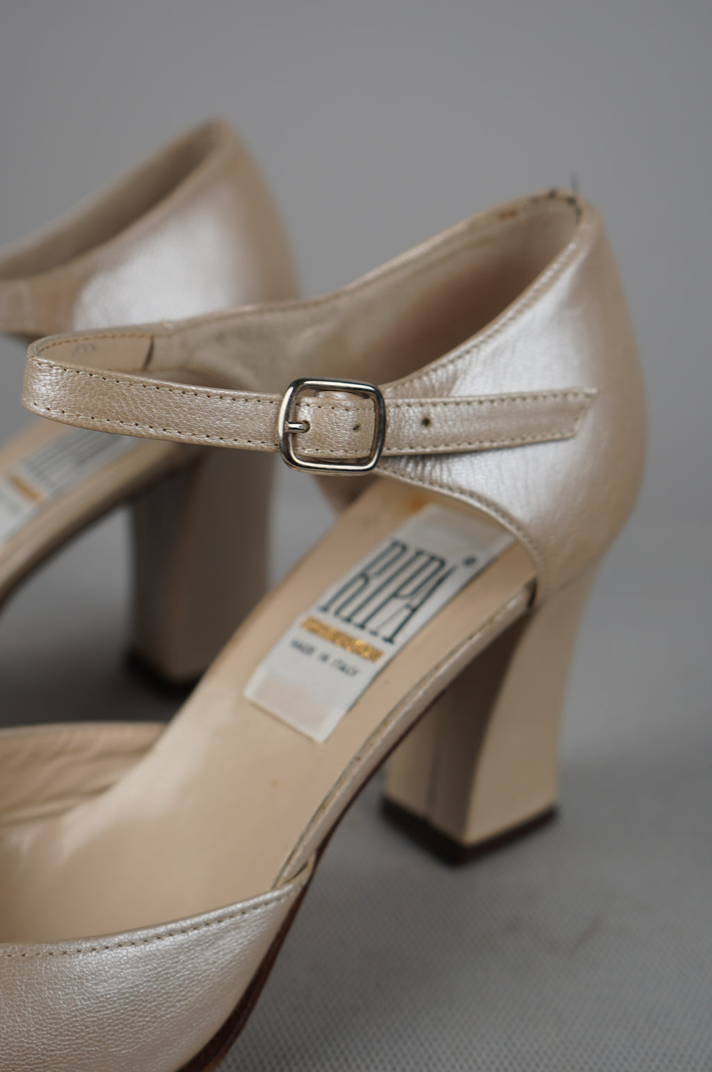 tacchi vintage punta quadra in vera pelle n 40