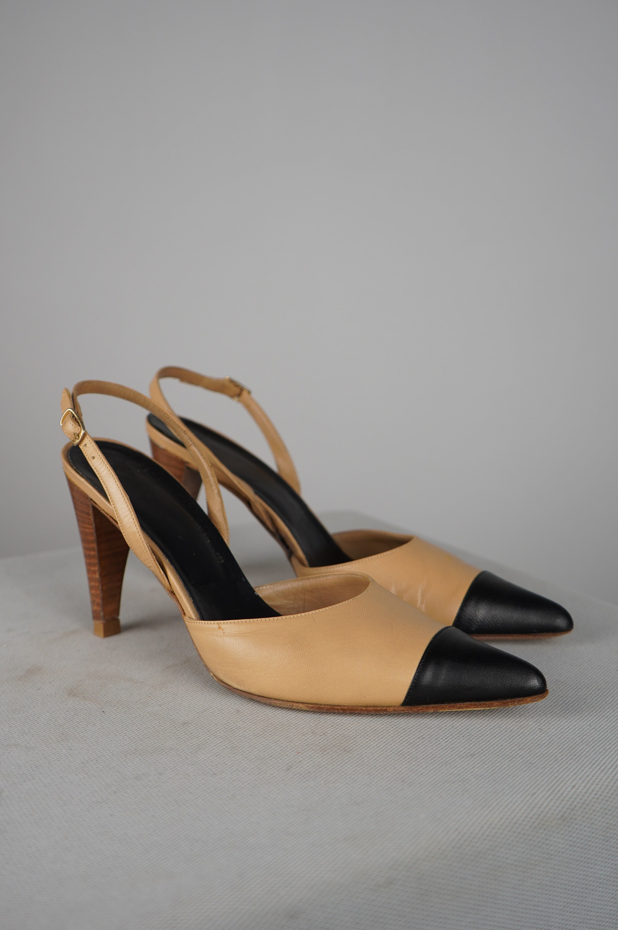 Slingback vintage in vera pelle n 37
