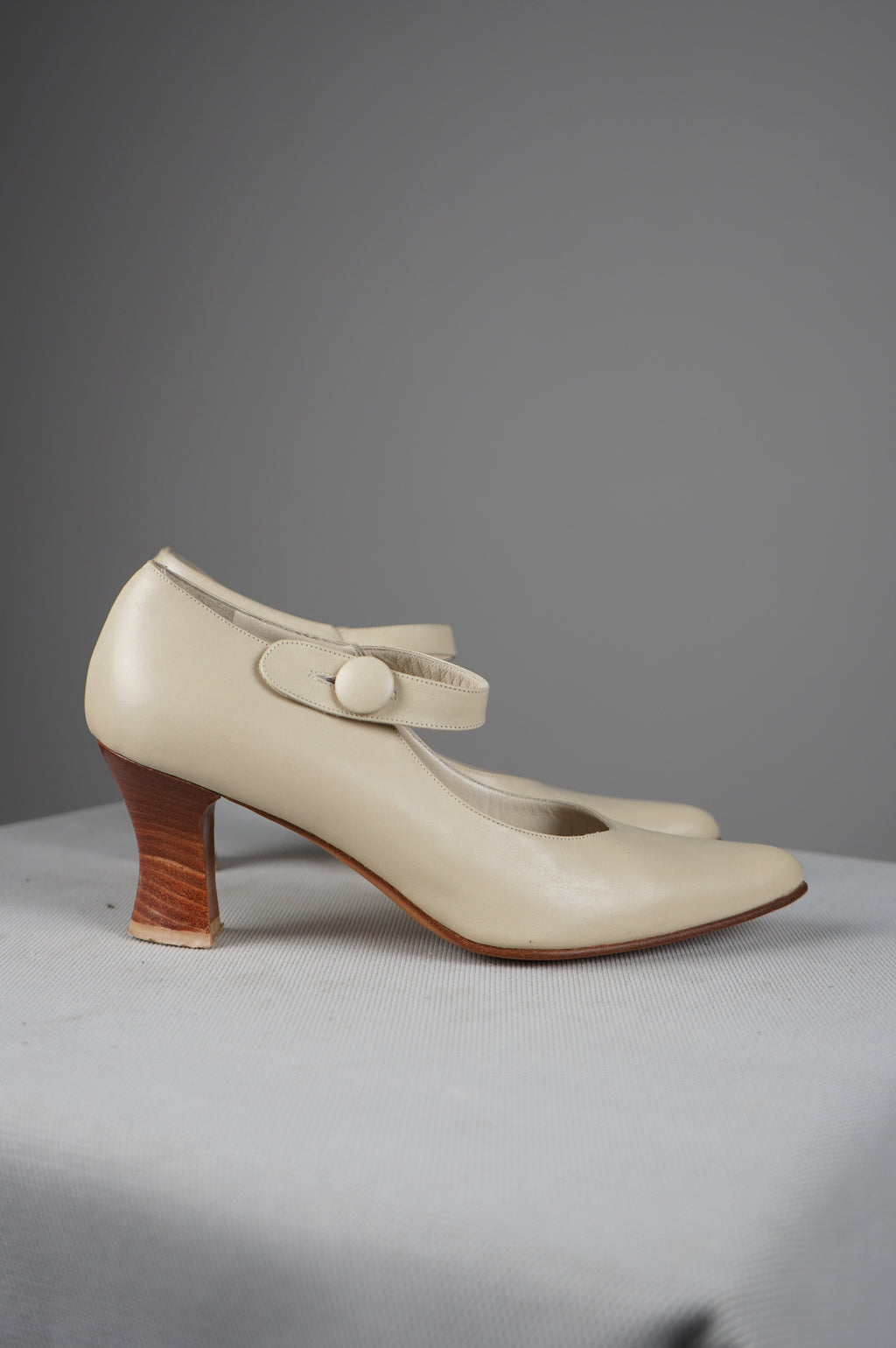 scarpe con tacco vintage in vera pelle n 35