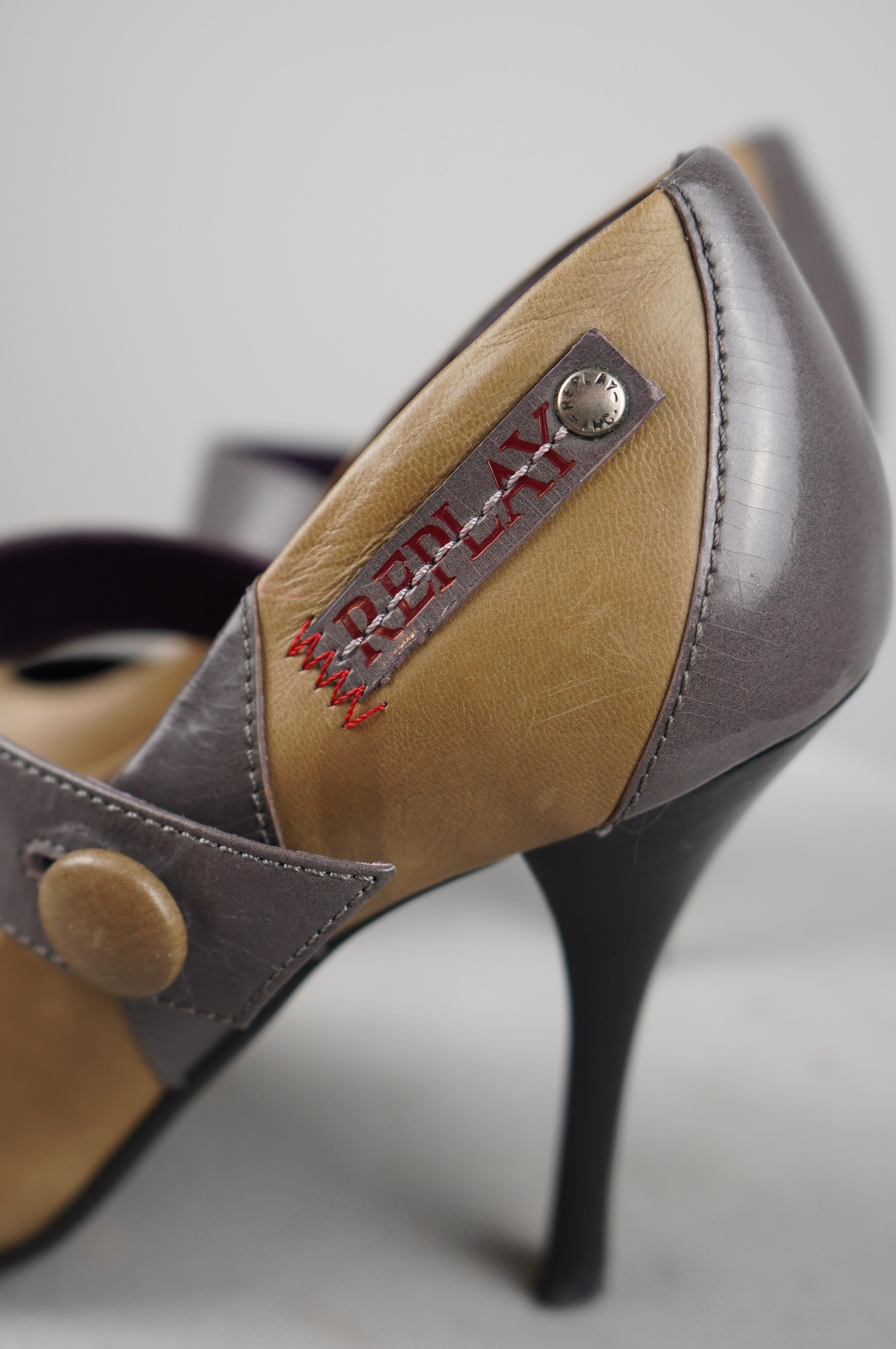 tacchi Replay vintage in vera pelle n 37