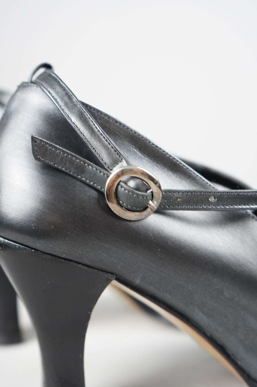 tacchi vintage punta quadra in vera pelle n 38