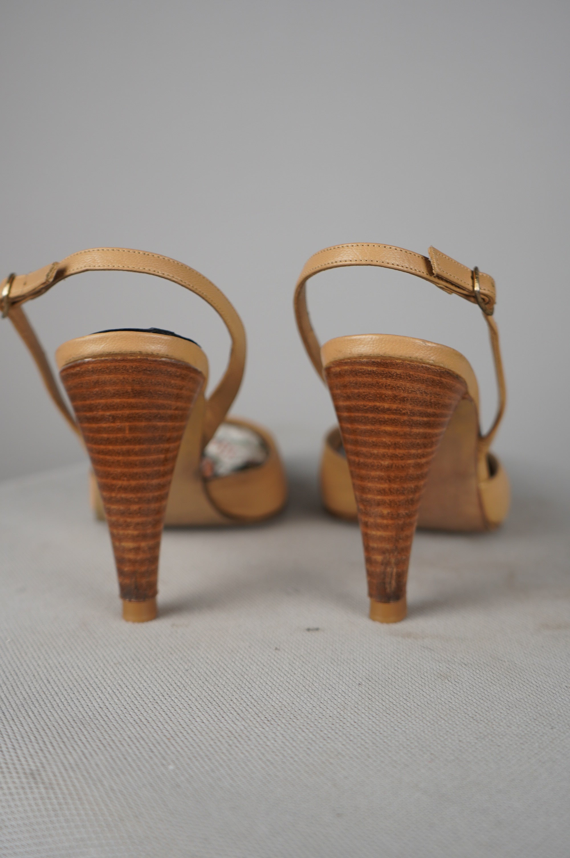 Slingback vintage in vera pelle n 37