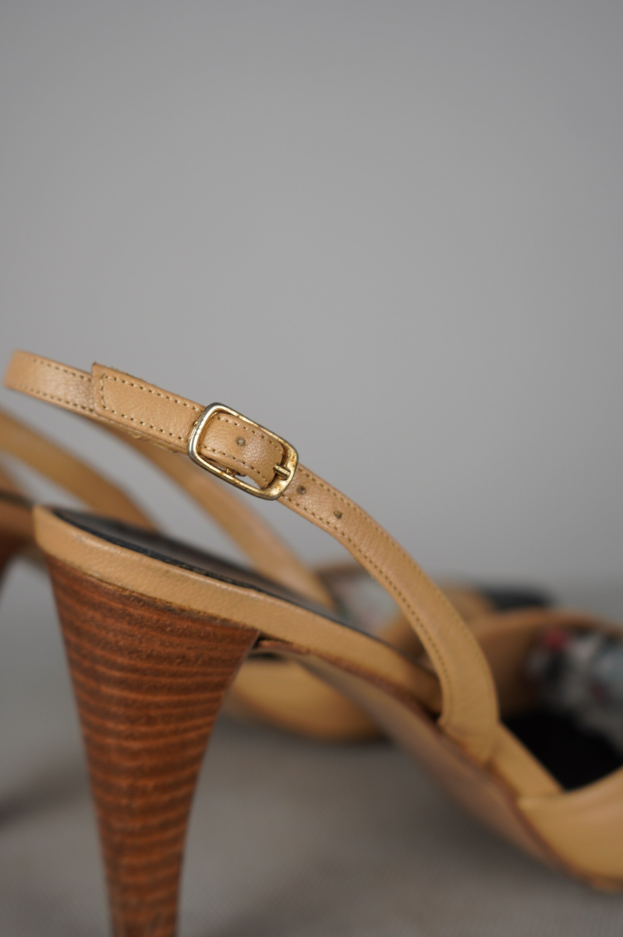 Slingback vintage in vera pelle n 37
