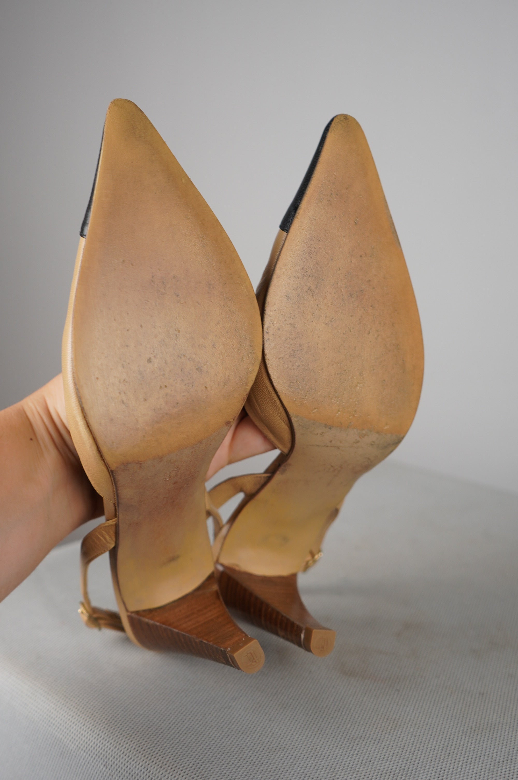 Slingback vintage in vera pelle n 37