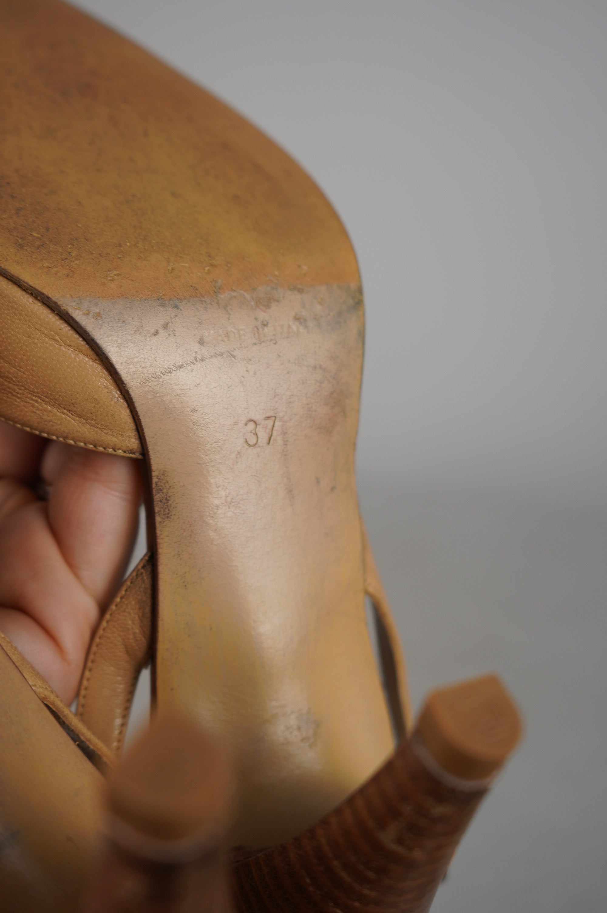 Slingback vintage in vera pelle n 37