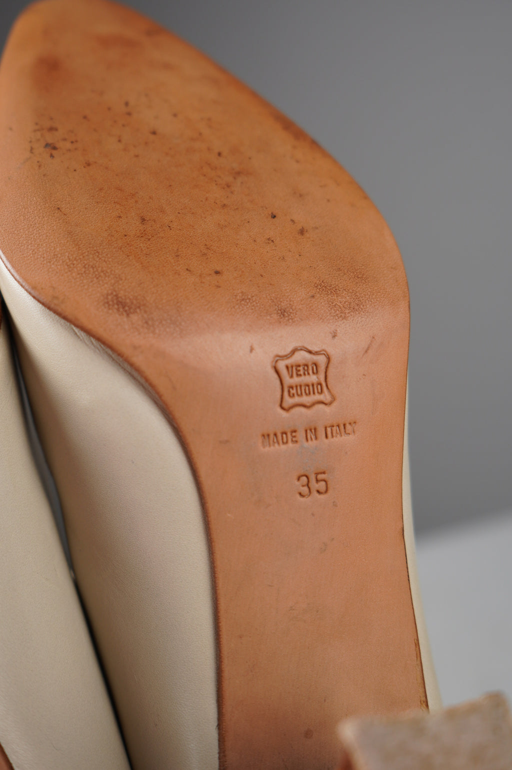 scarpe con tacco vintage in vera pelle n 35