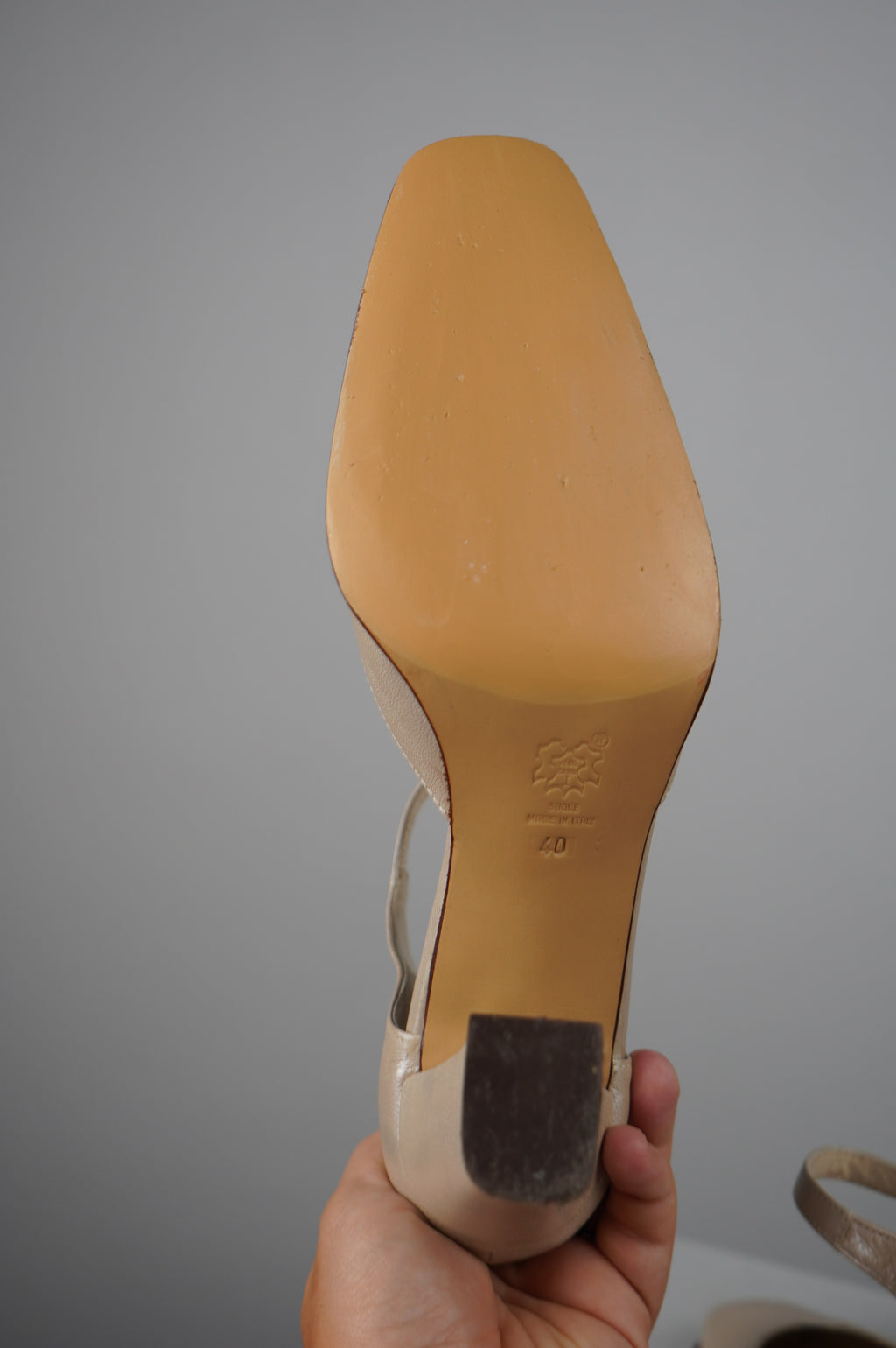tacchi vintage punta quadra in vera pelle n 40
