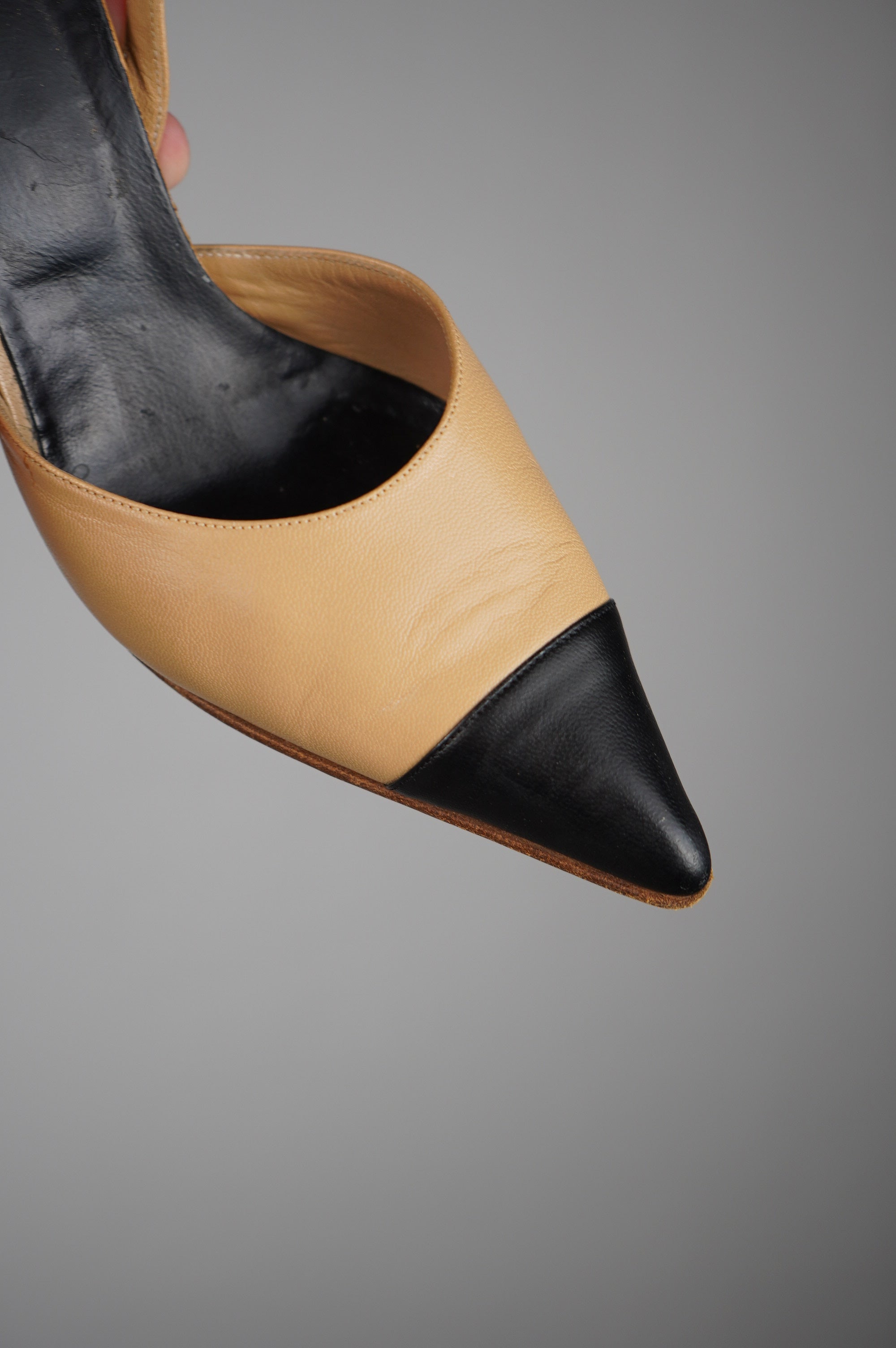 Slingback vintage in vera pelle n 37