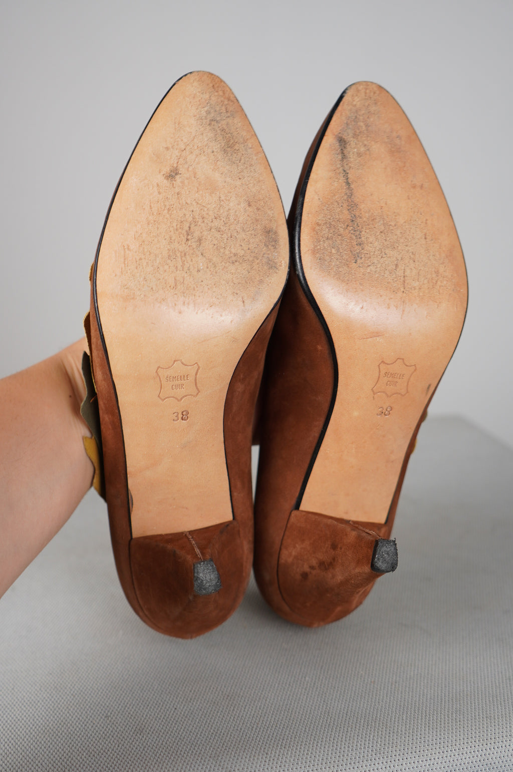 tacchi vintage in vera pelle n 38