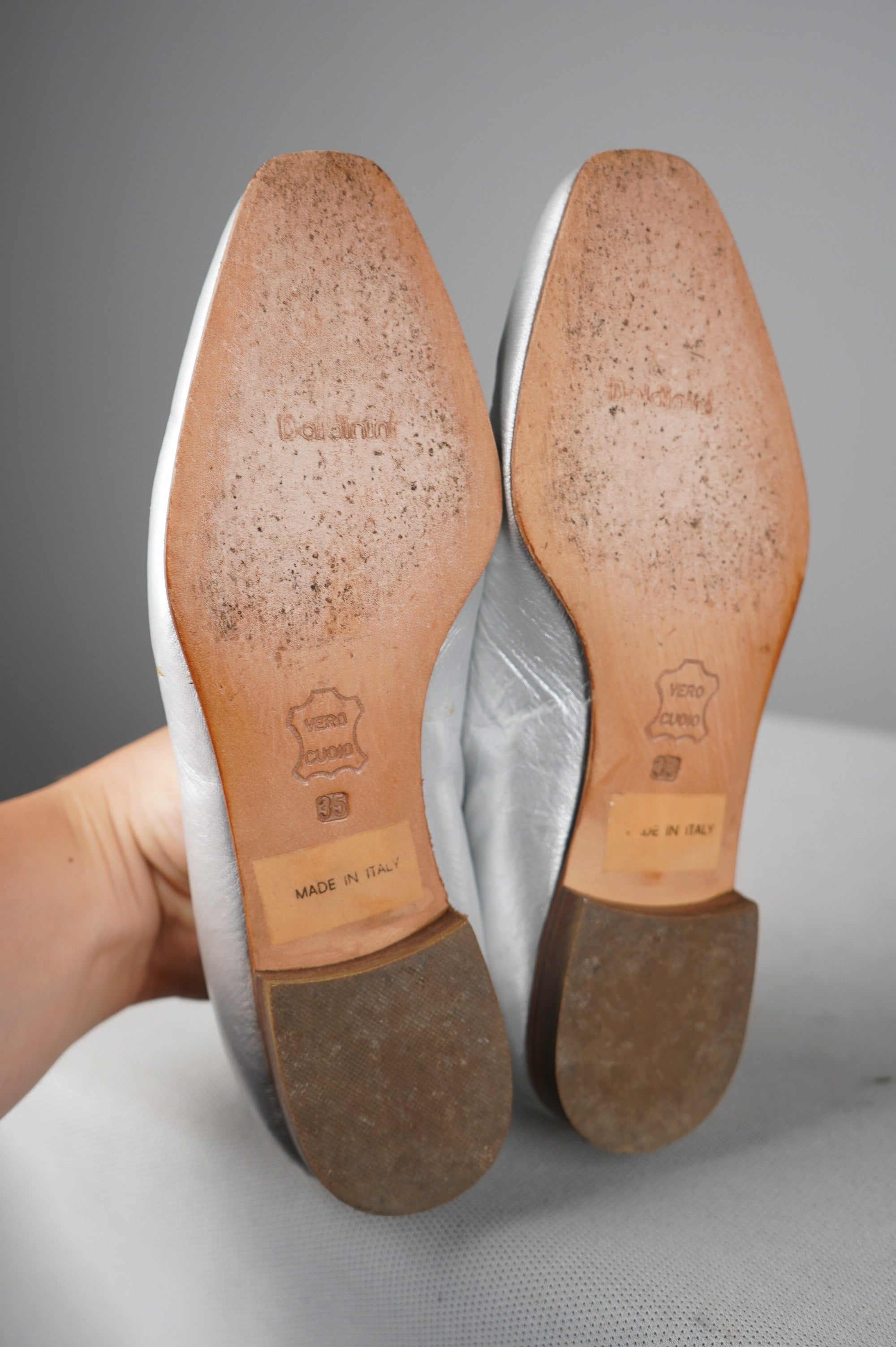 Ballerine vintage in vera pelle