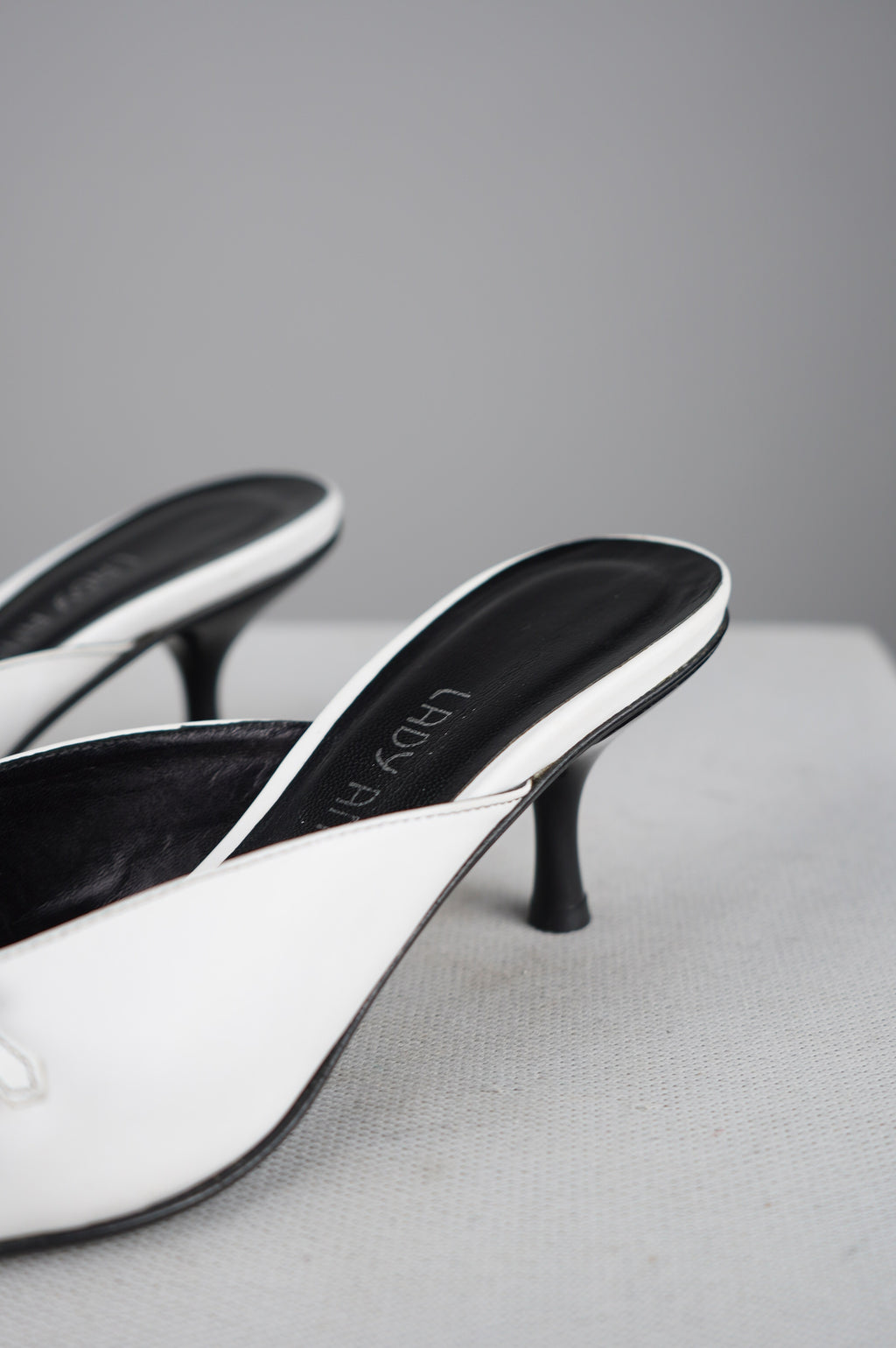 Sabot con tacco in vera pelle vintage