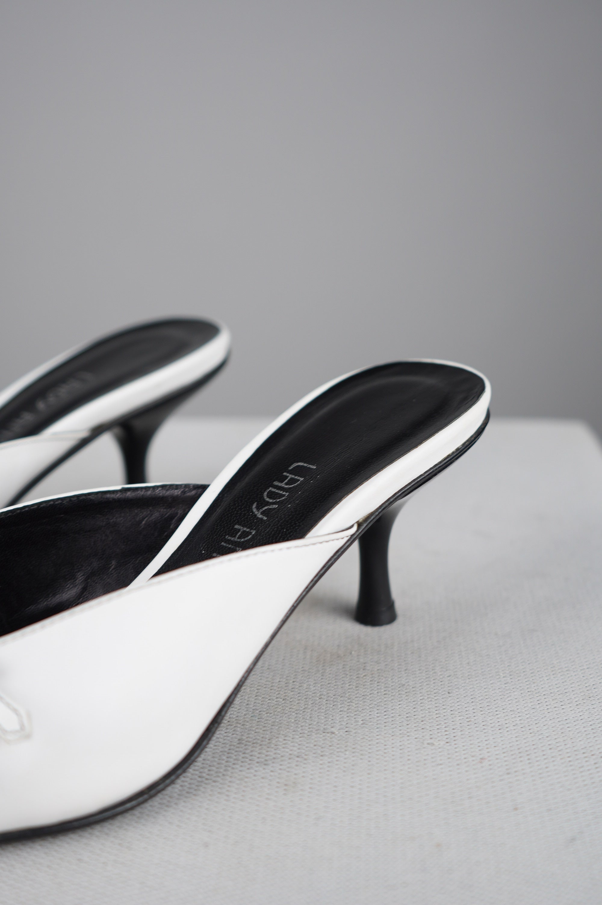 Sabot con tacco in vera pelle vintage
