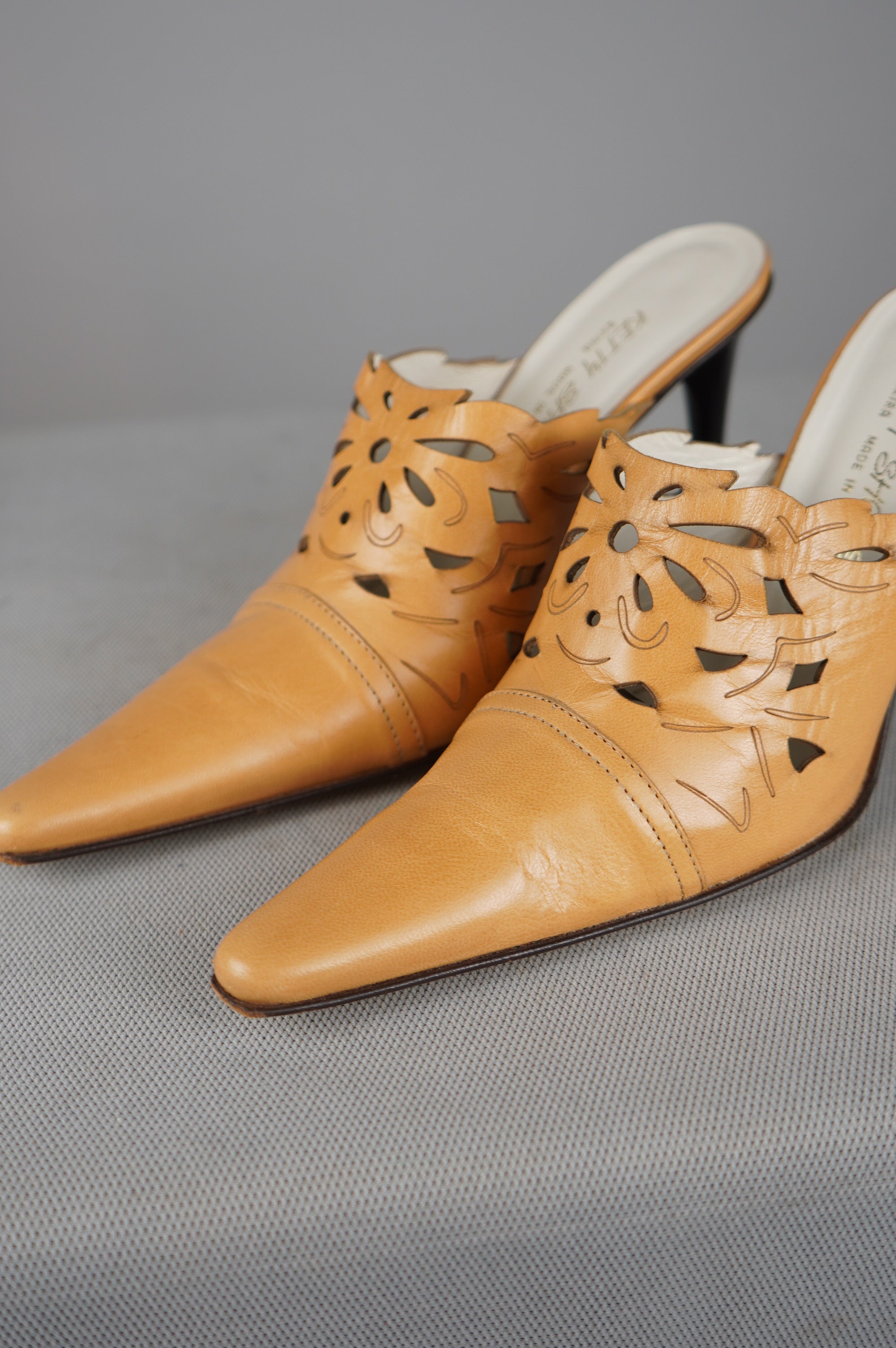 Sabot vintage in vera pelle