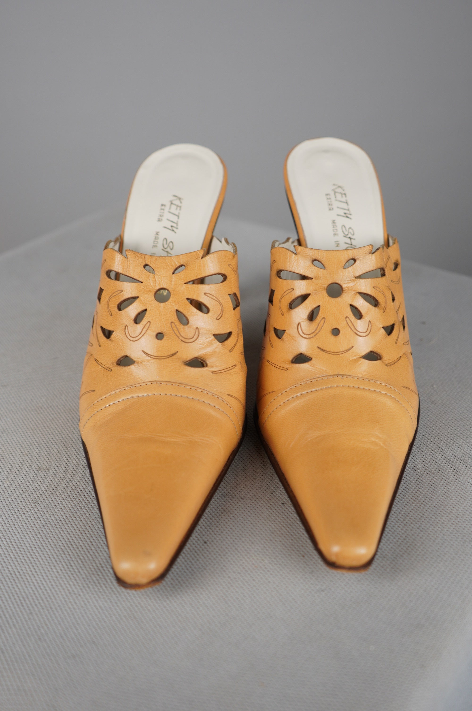 Sabot vintage in vera pelle