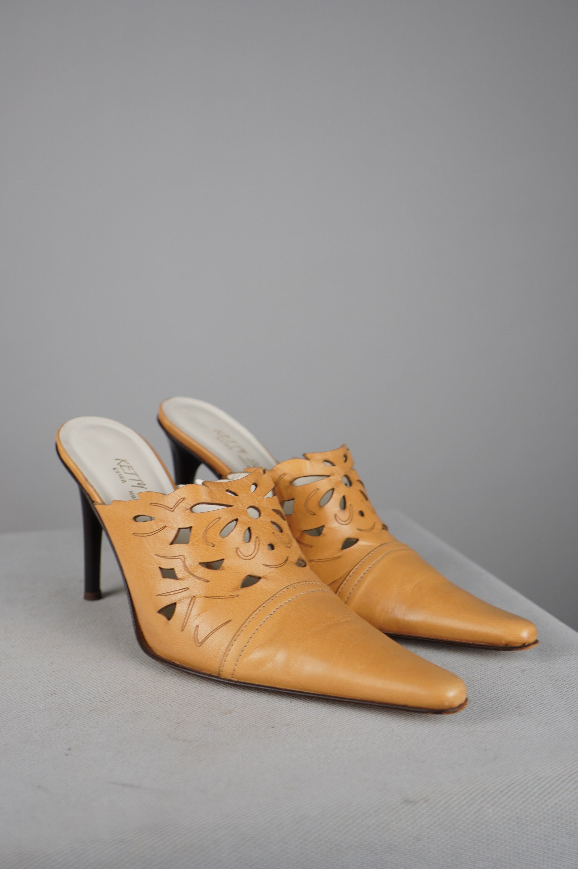 Sabot vintage in vera pelle