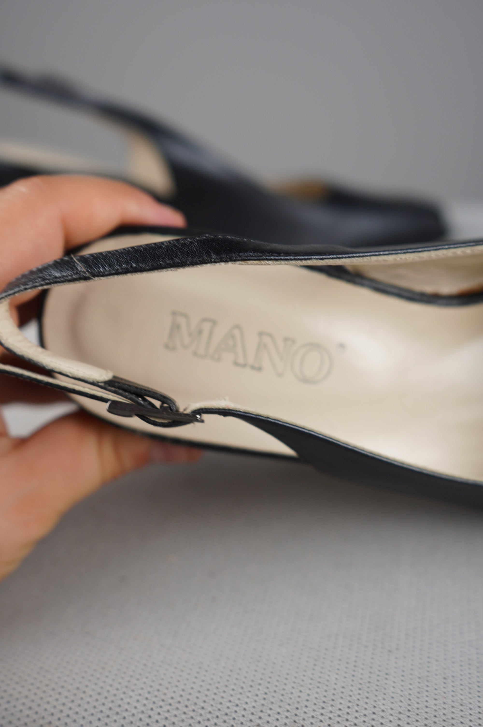 Slingback vintage in vera pelle