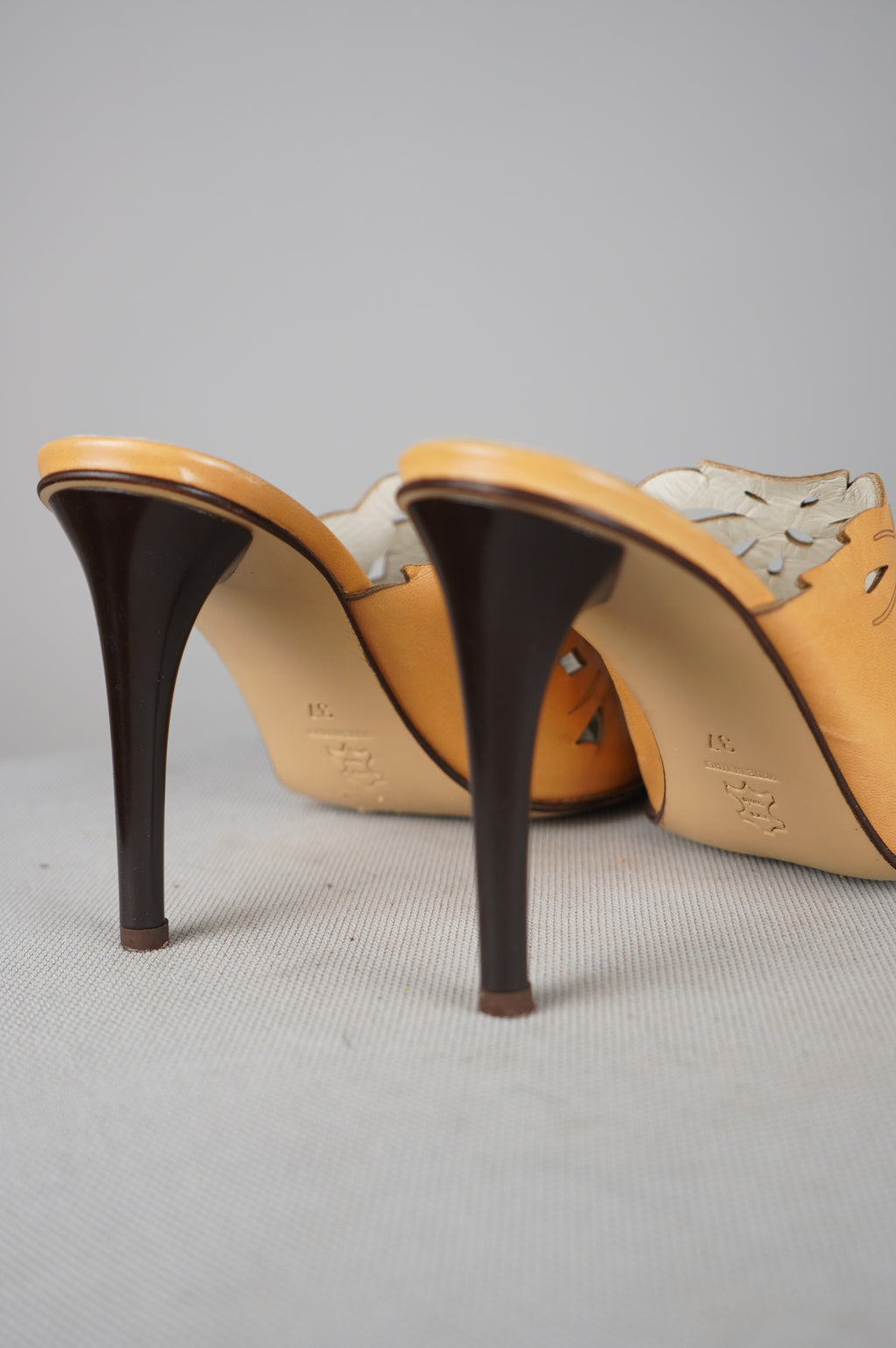 Sabot vintage in vera pelle