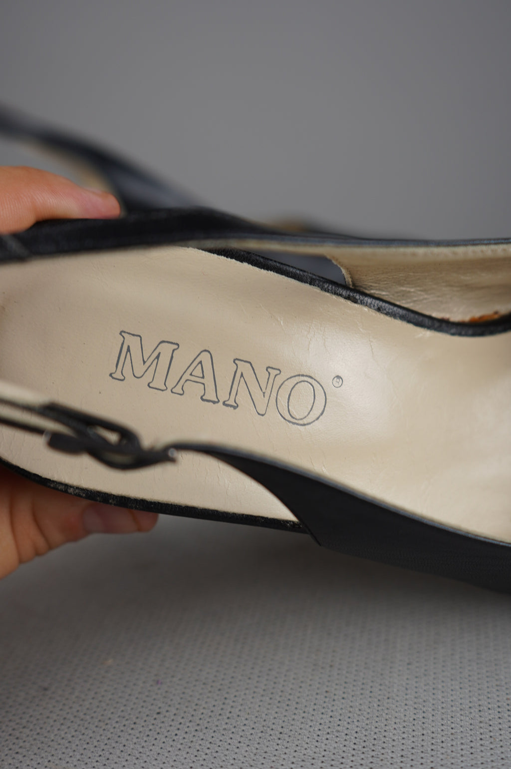 Slingback vintage in vera pelle