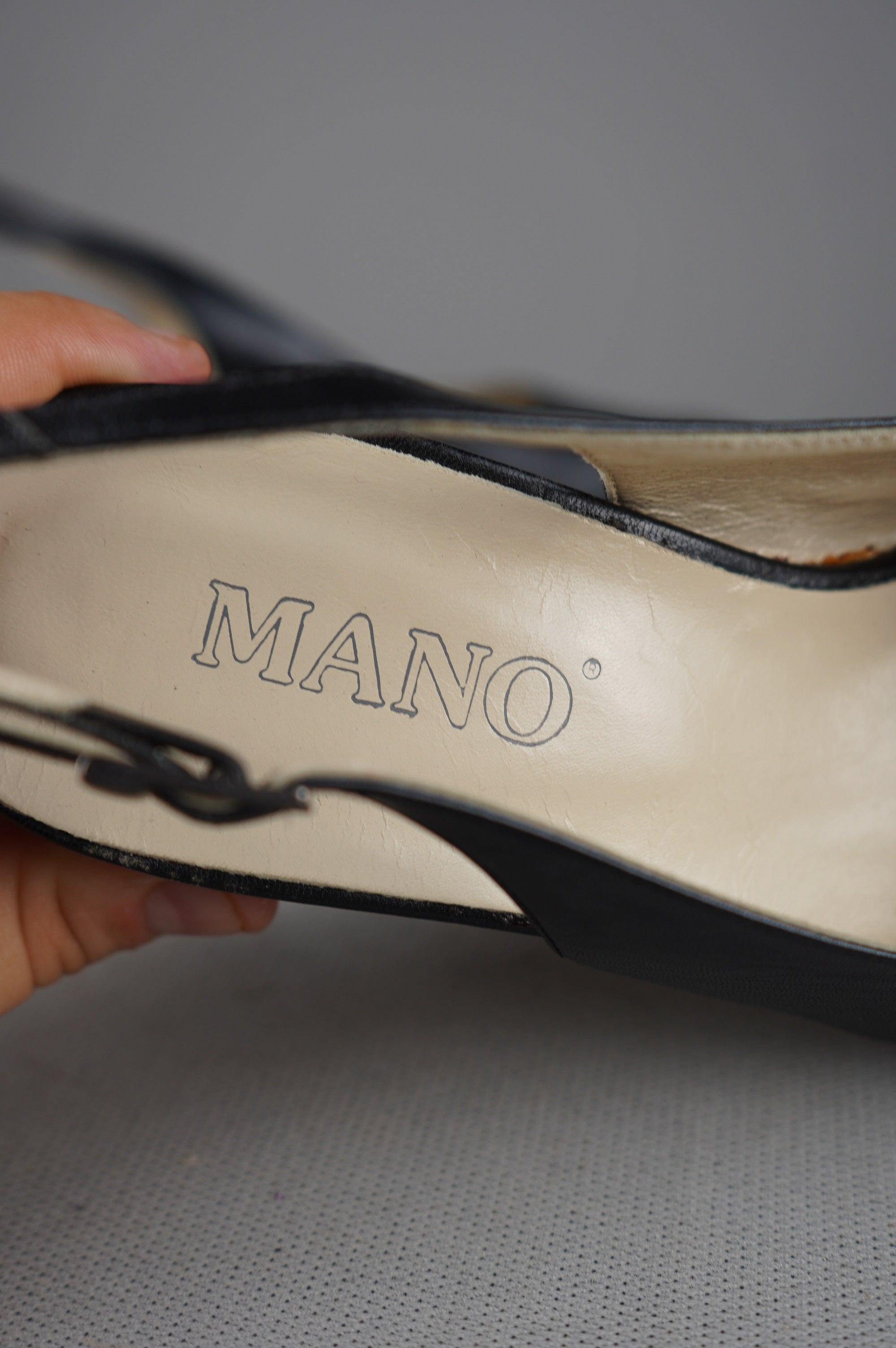 Slingback vintage in vera pelle