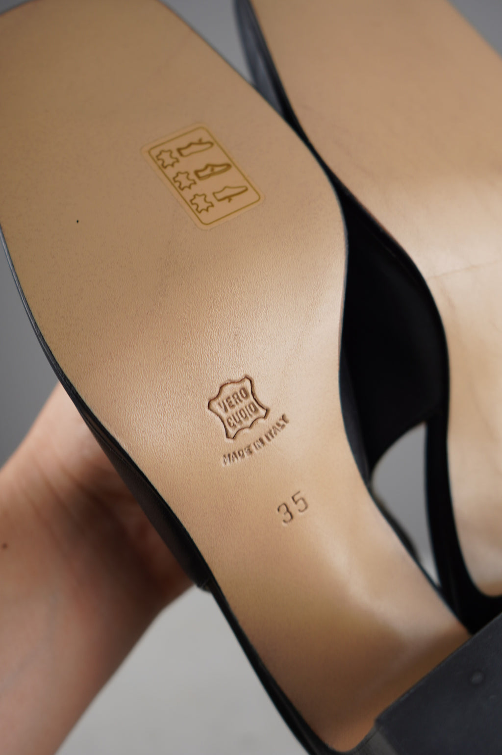 Slingback vintage in vera pelle