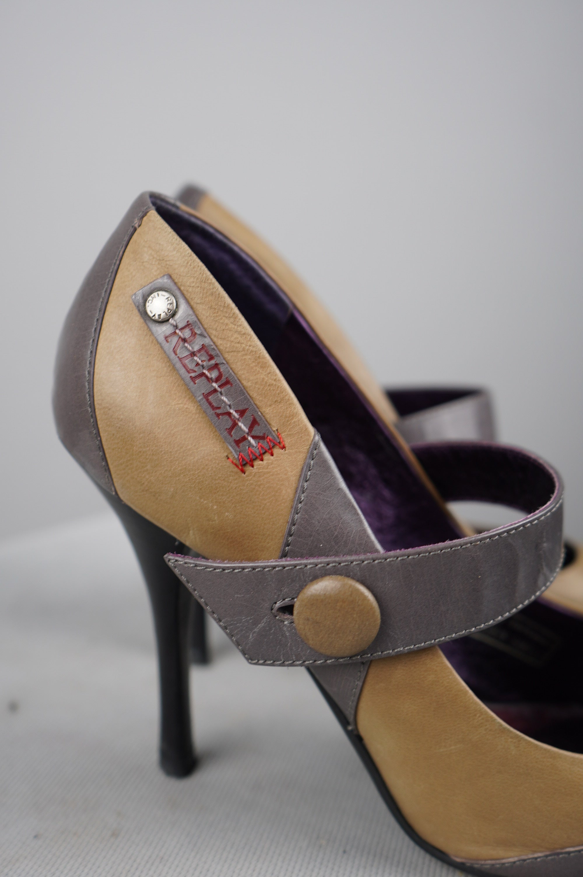 tacchi Replay vintage in vera pelle n 37