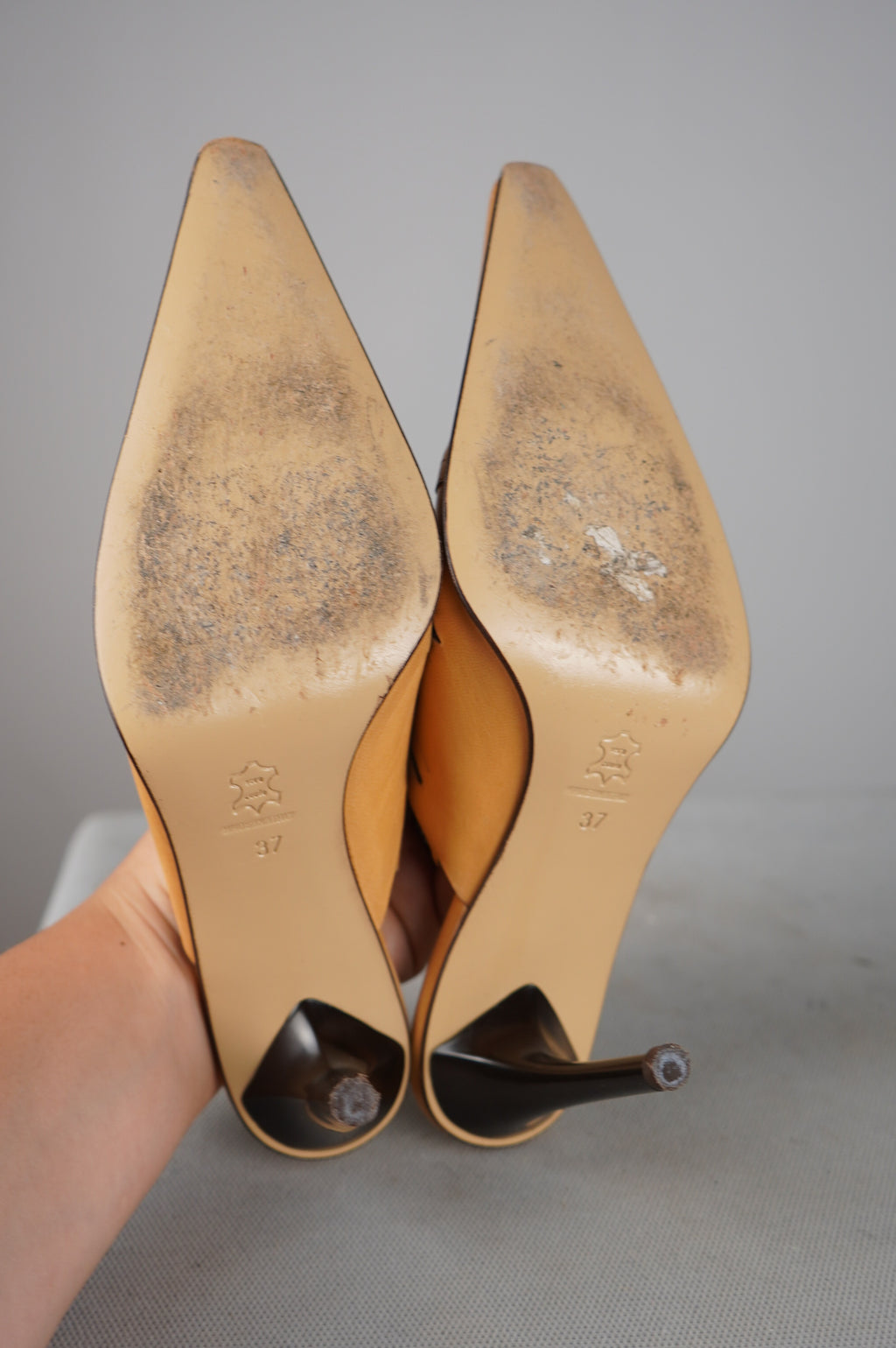 Sabot vintage in vera pelle